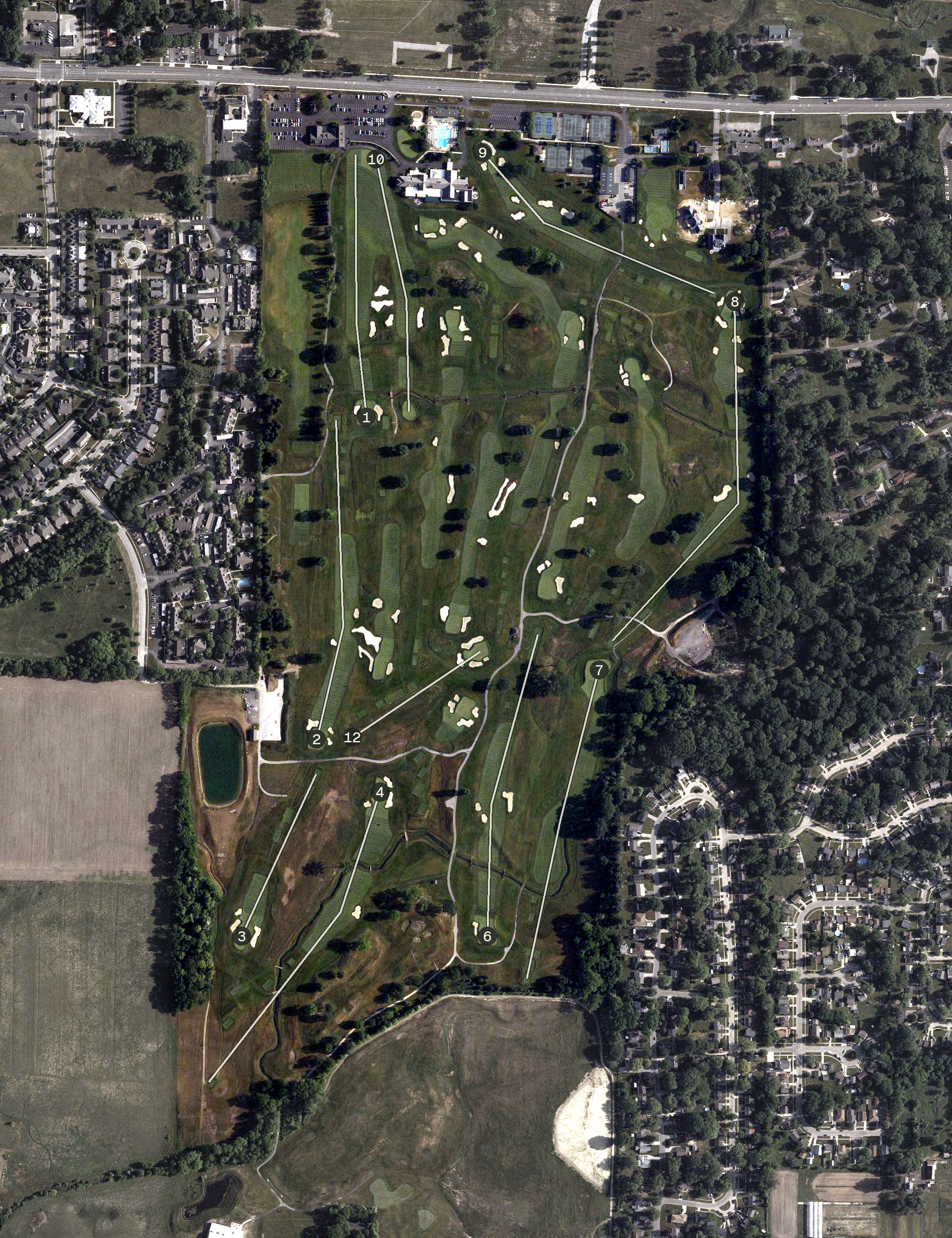 Aerial view of Inverness Club, OH