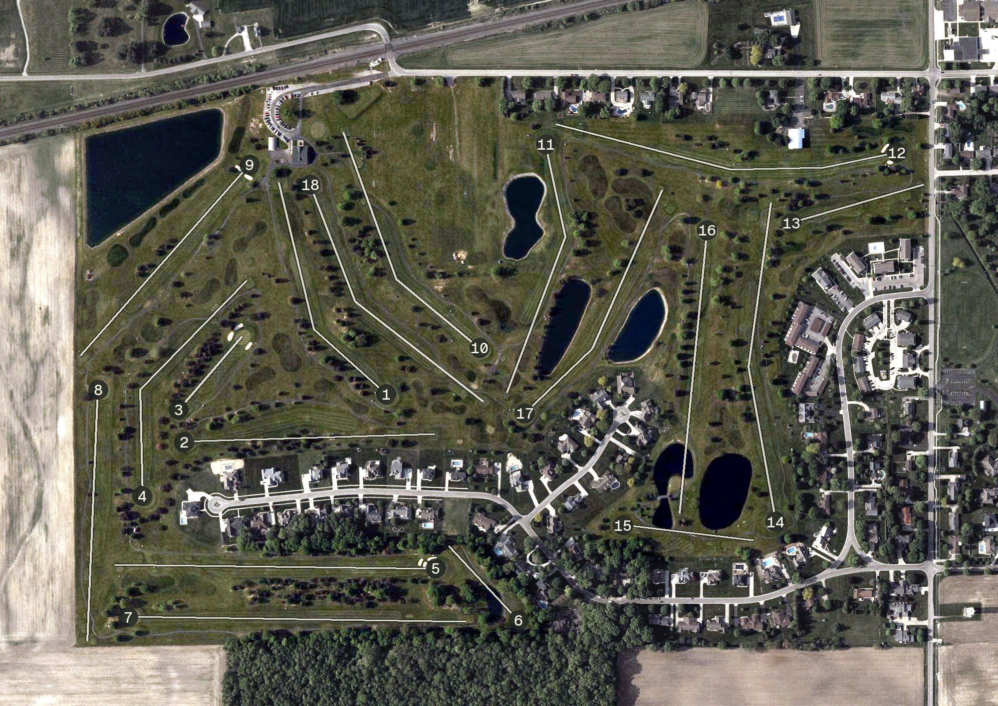 Aerial view of Ironwood Golf Course, OH