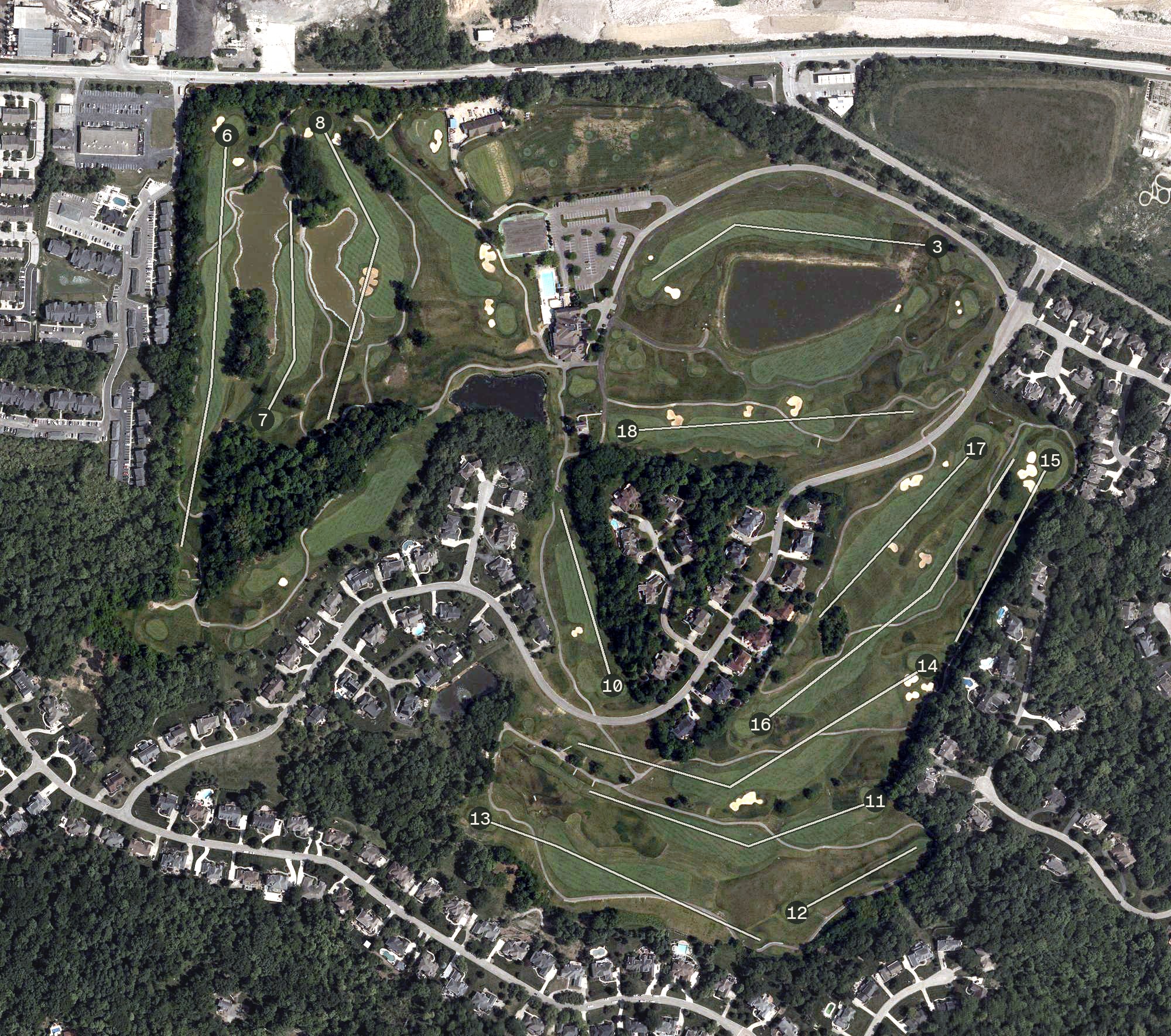 Aerial view of Ivy Hills Country Club, OH