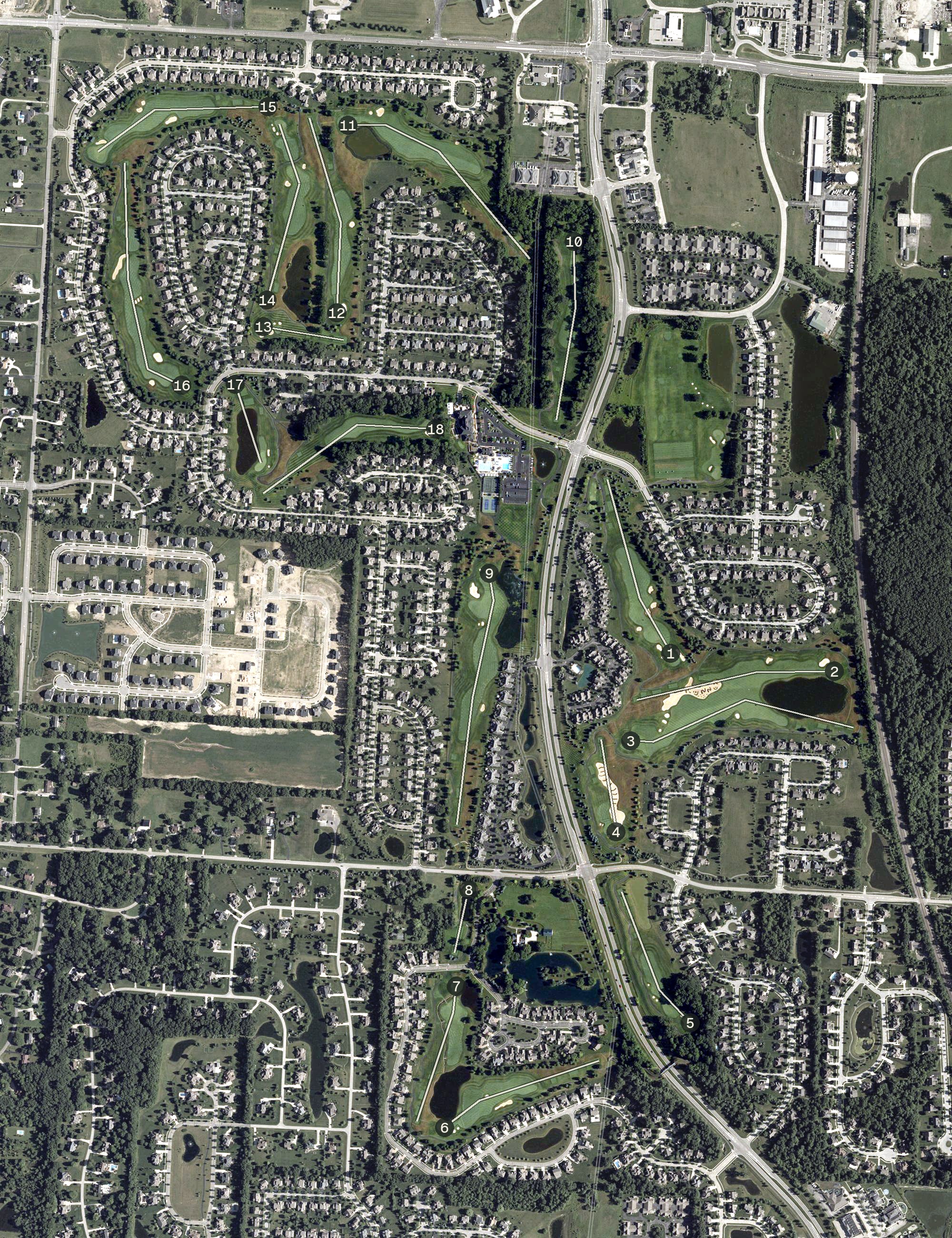 Aerial view of Kinsale Golf and Fitness Club, OH