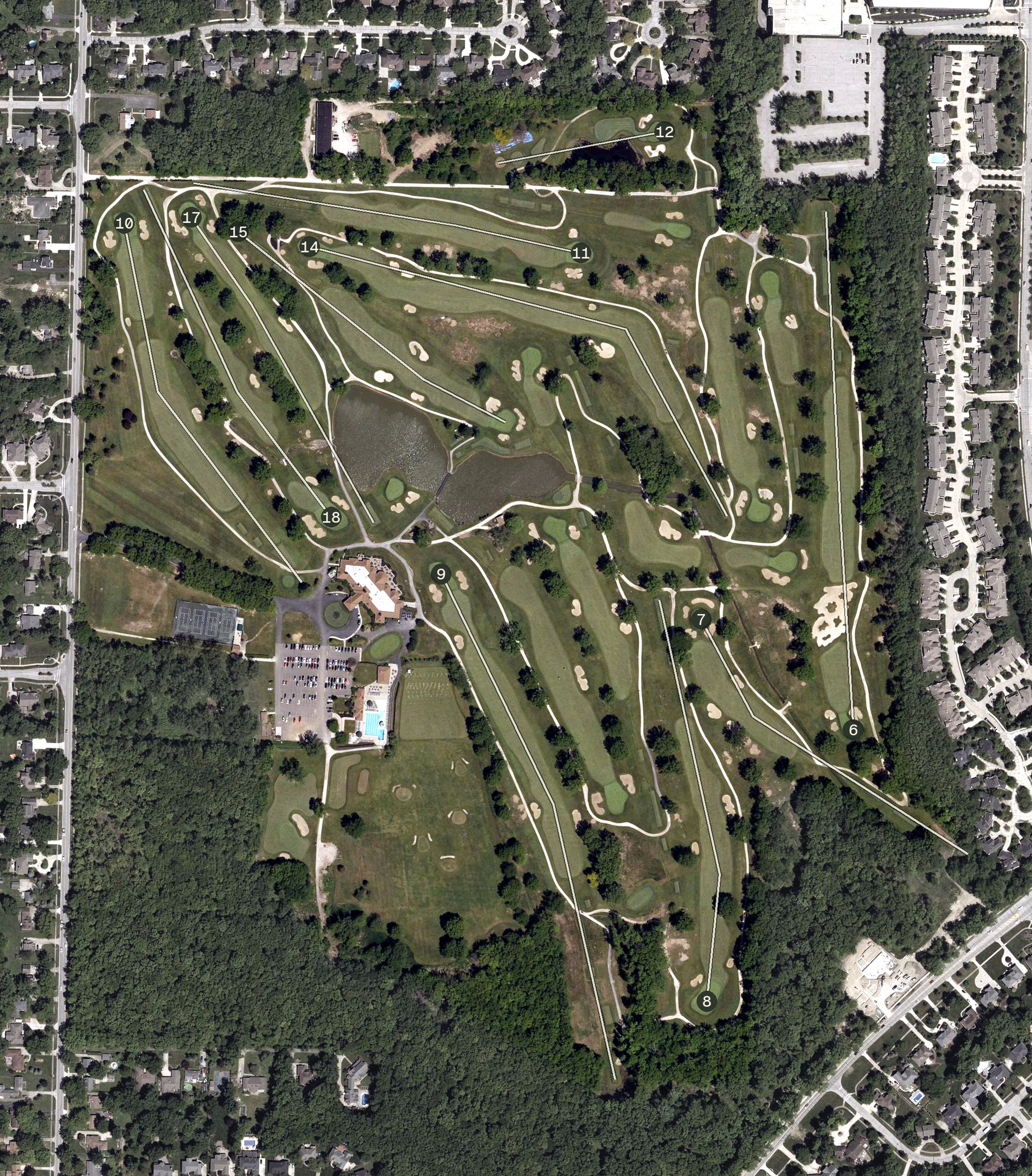 Aerial view of Lakewood Country Club, OH