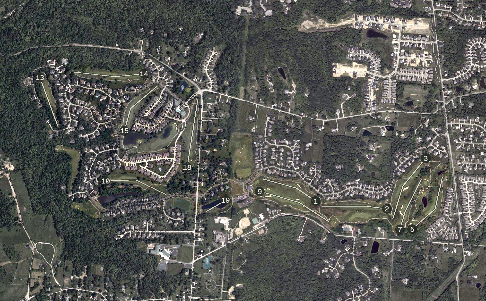 Aerial view of Legendary Run Golf Course, OH