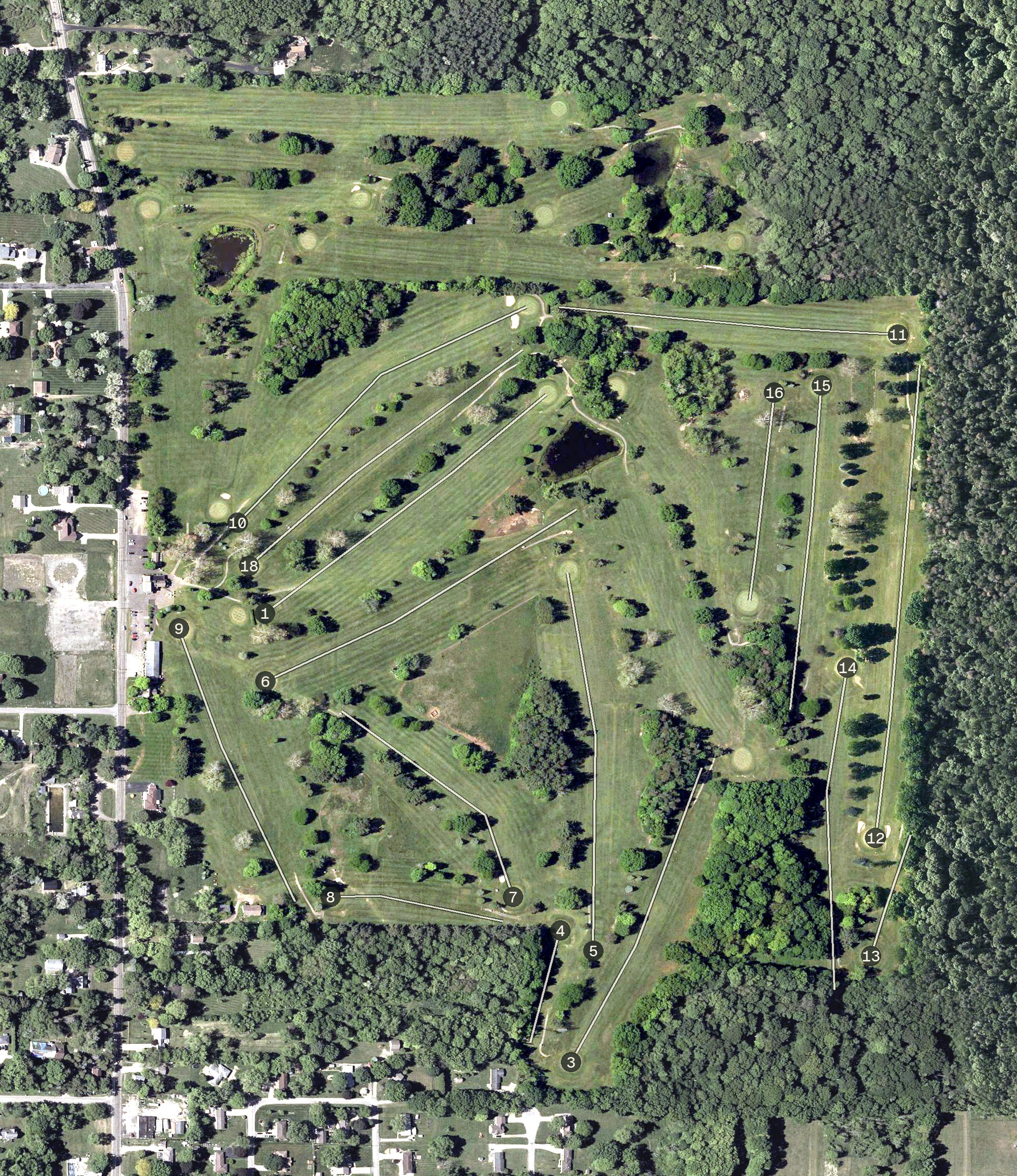 Aerial view of Loyal Oak Golf Course, OH