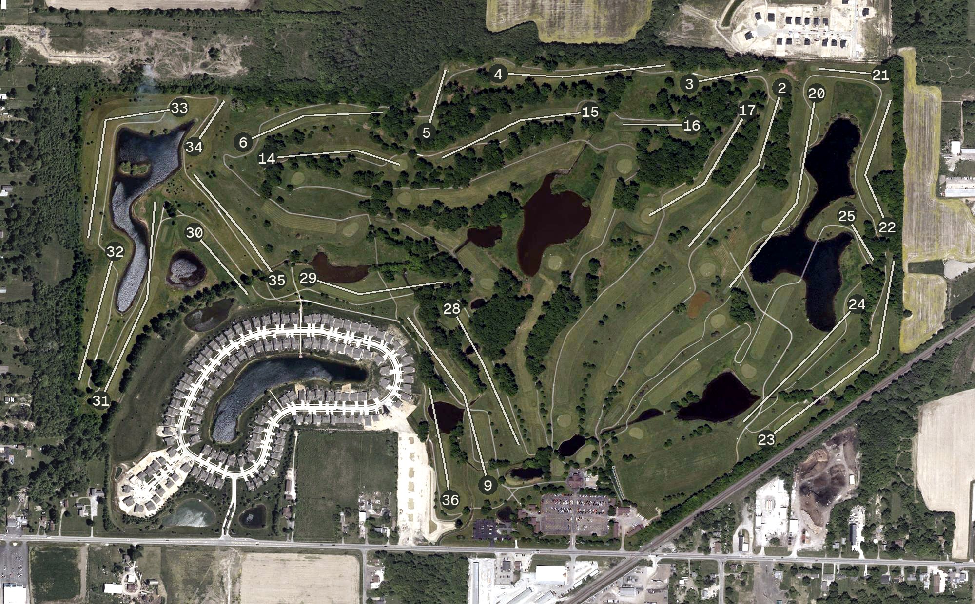 Aerial view of Mallard Creek Golf Club, OH