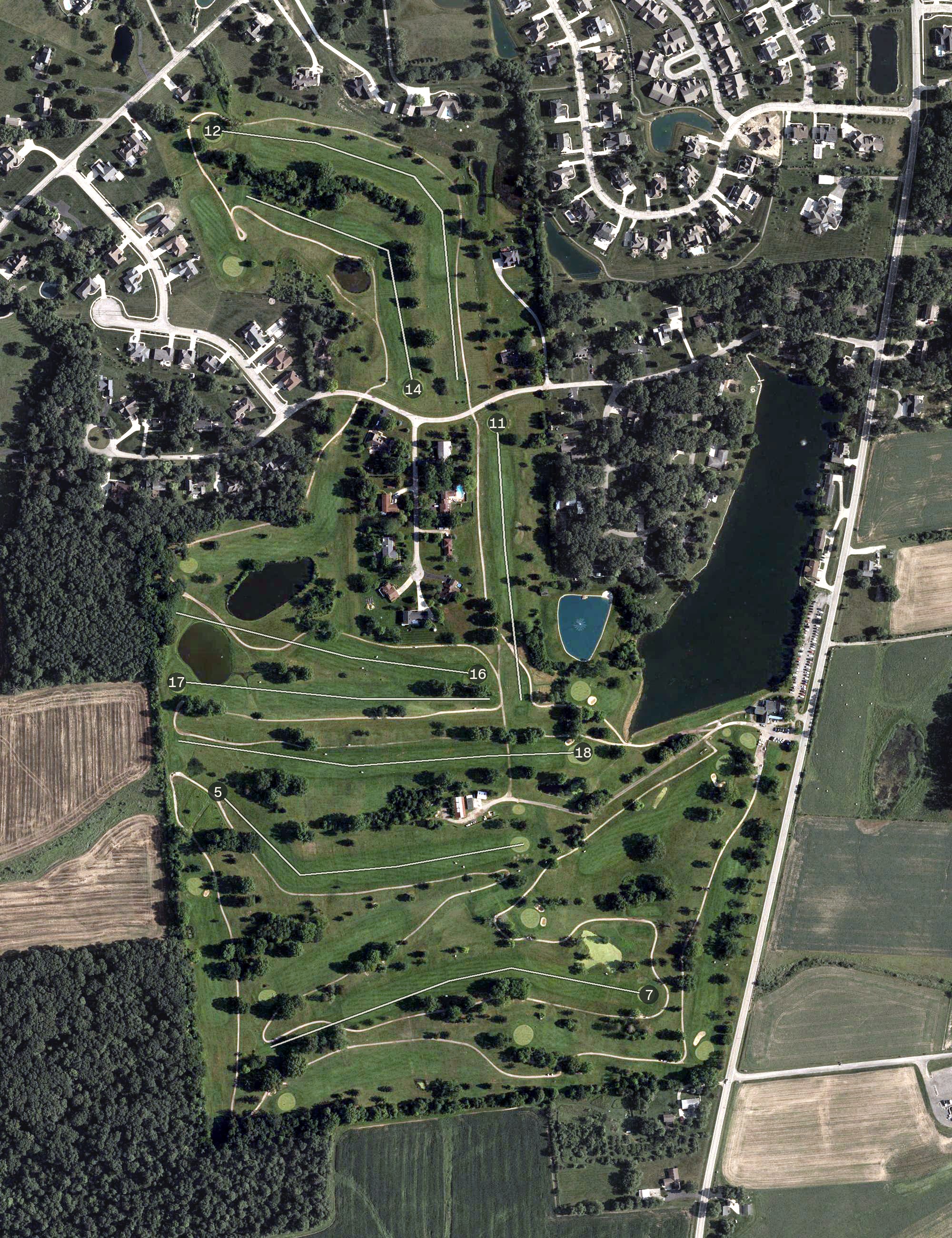 Aerial view of Marysville Golf Club, OH