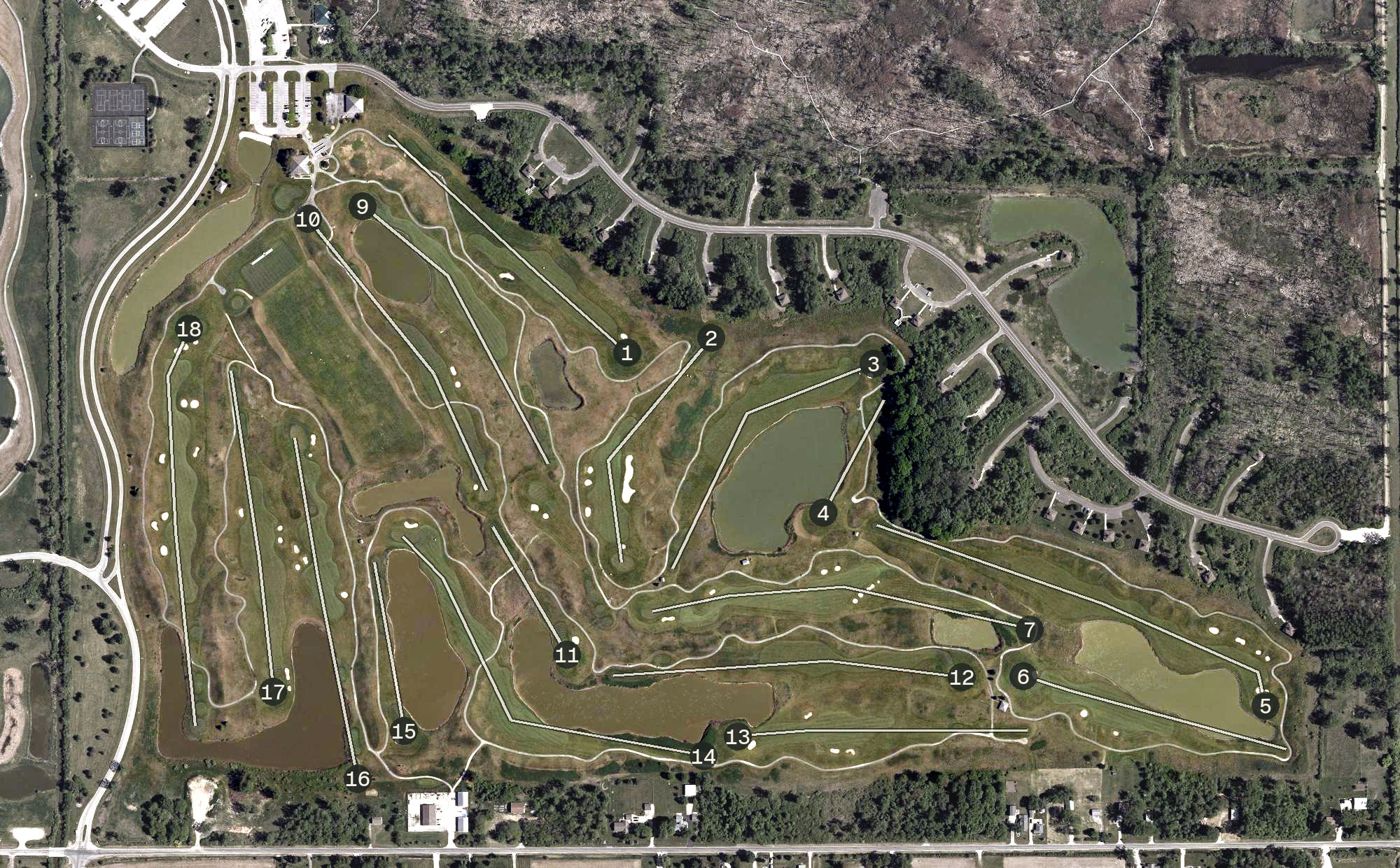 Aerial view of Maumee Bay State Park Golf Course, OH