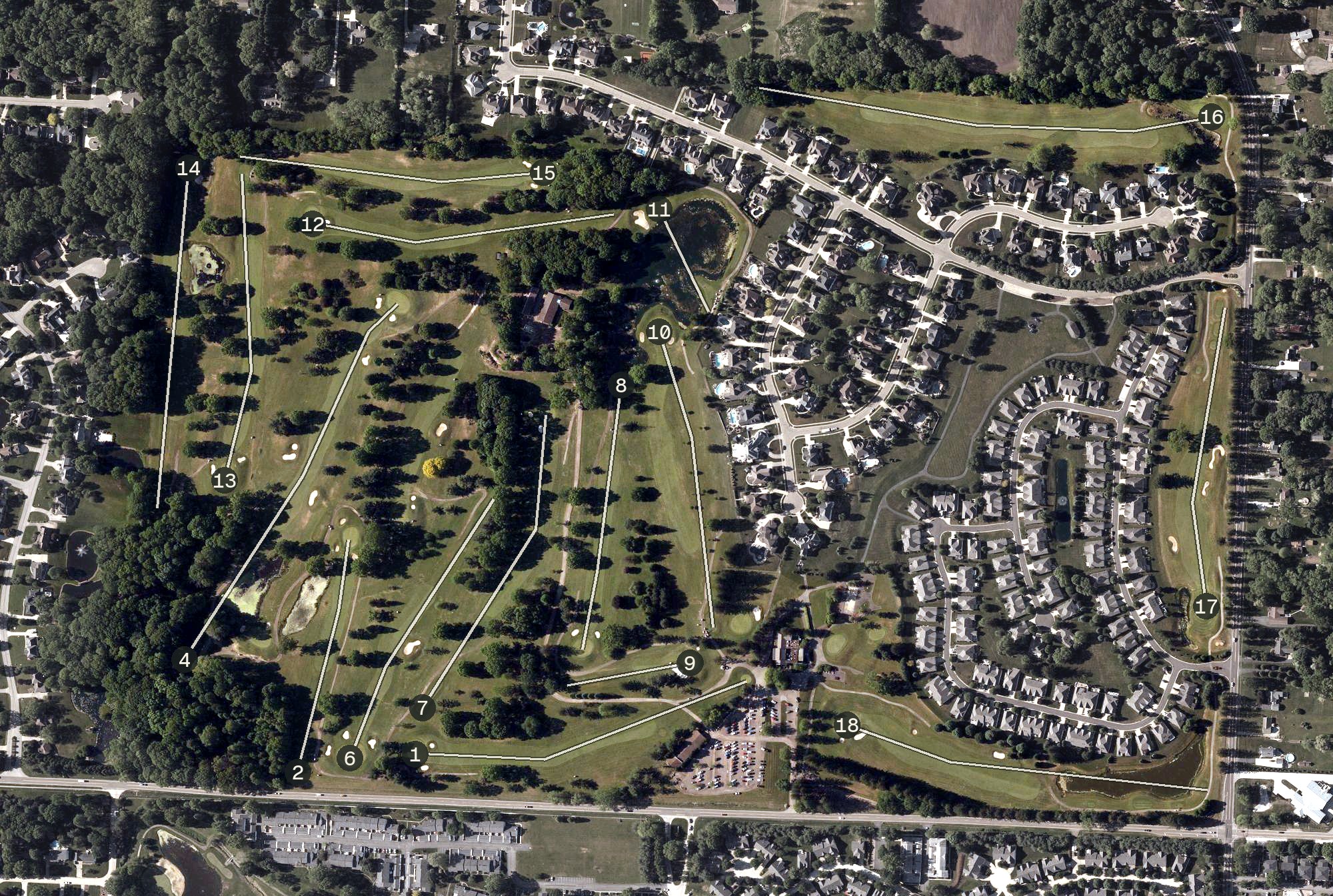 Aerial view of Mayfair Country Club, OH