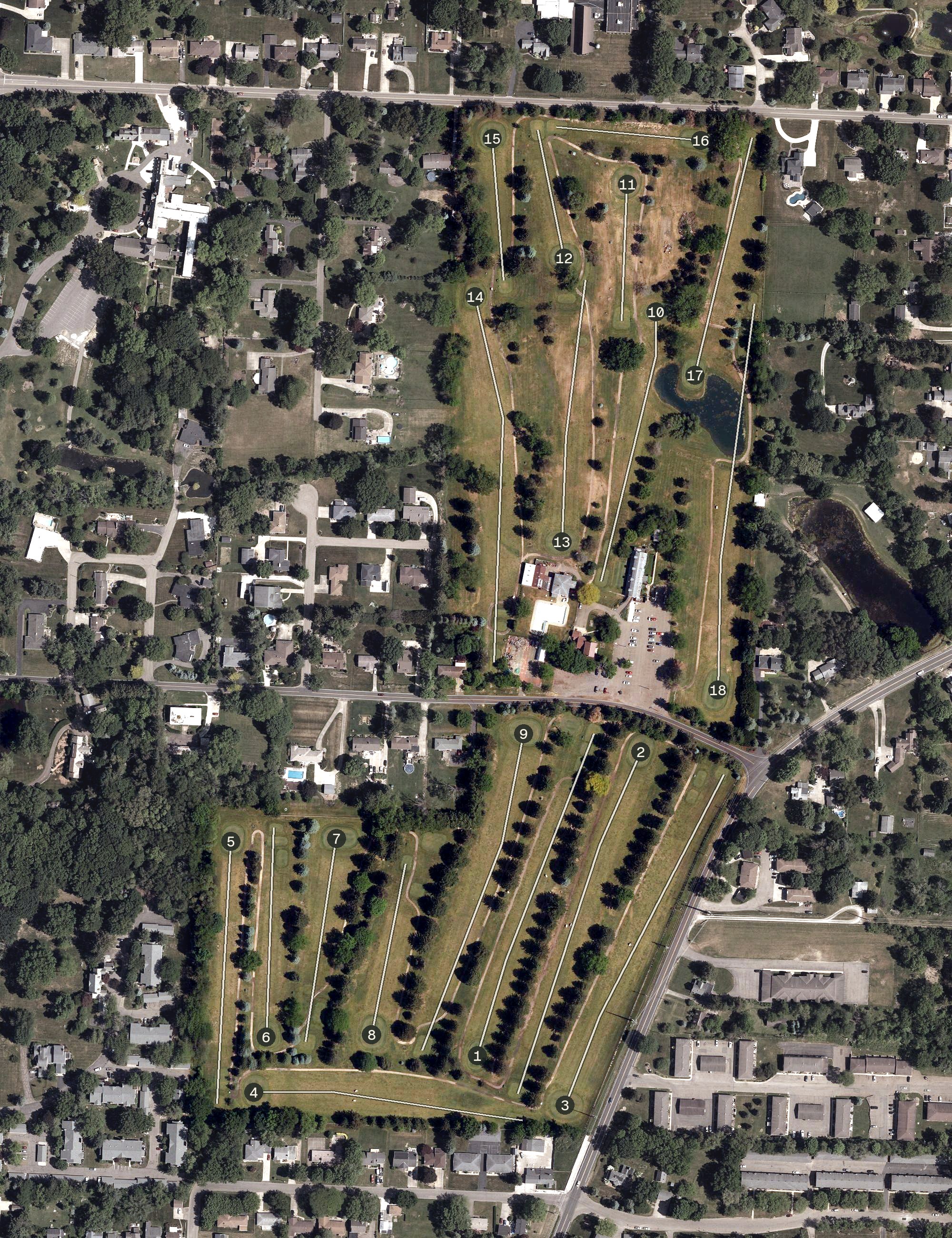 Aerial view of Meadow Lake Golf Club, OH