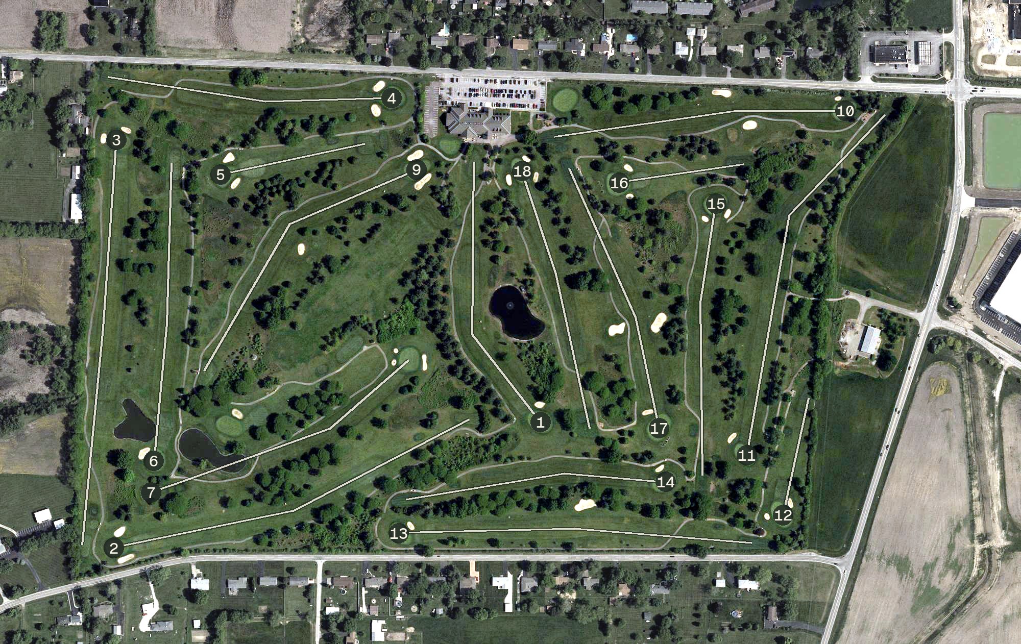 Aerial view of Mentel Memorial Golf Course, OH