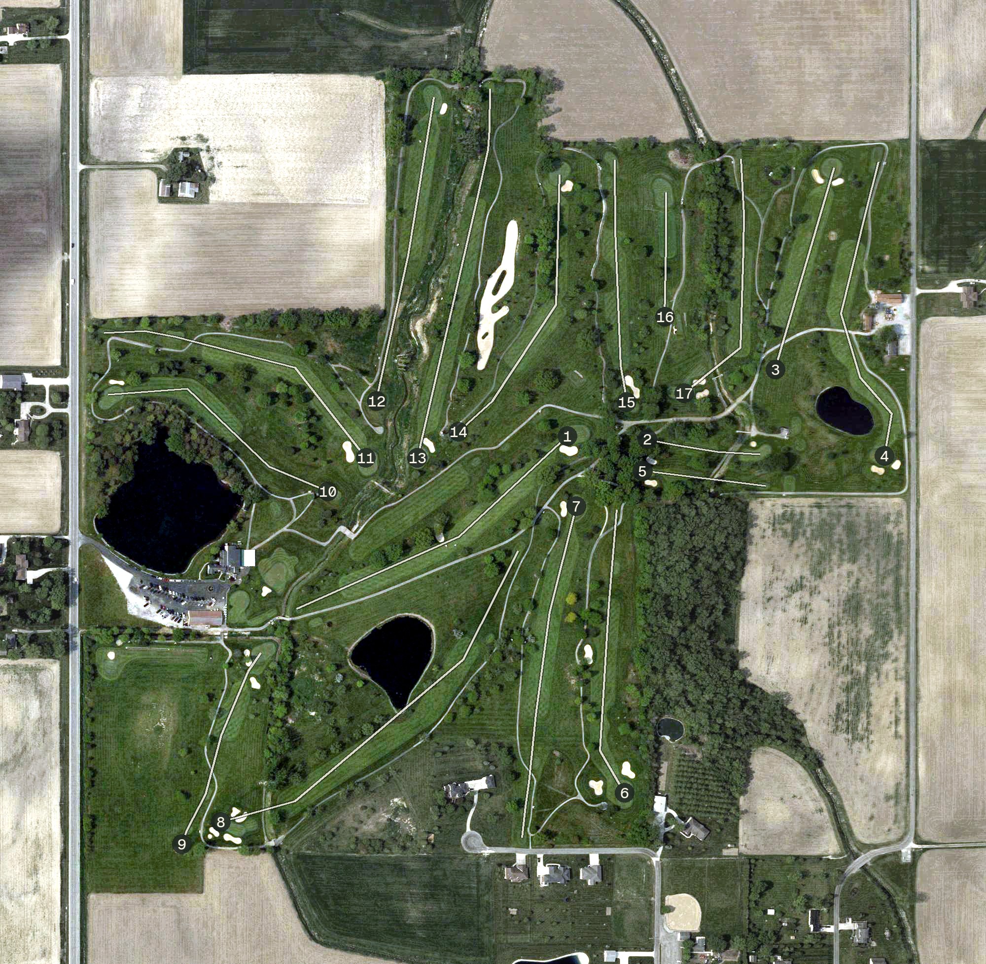 Aerial view of Mercer County Elks Golf Club, OH