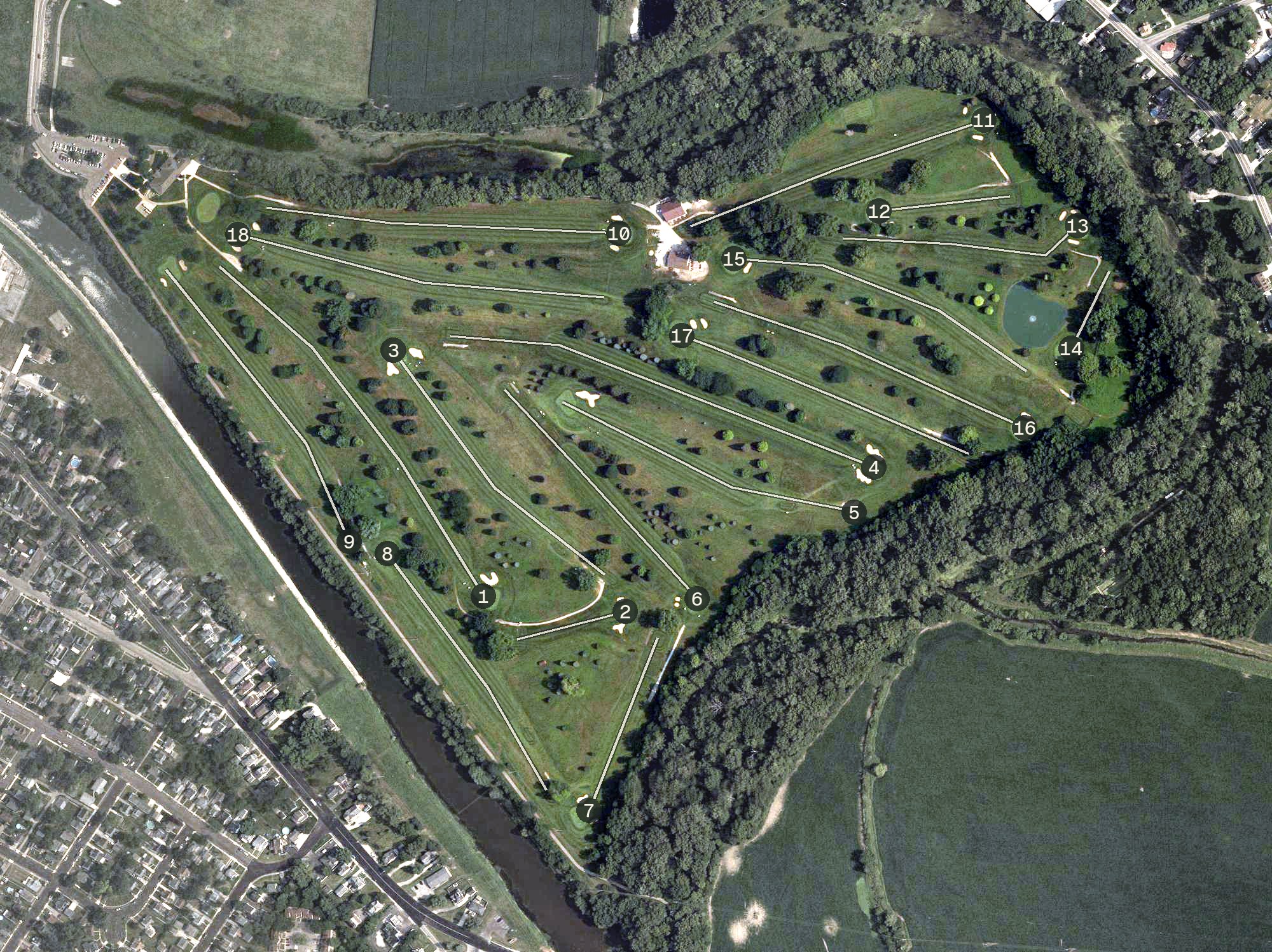 Aerial view of Miami Shores Golf Course, OH