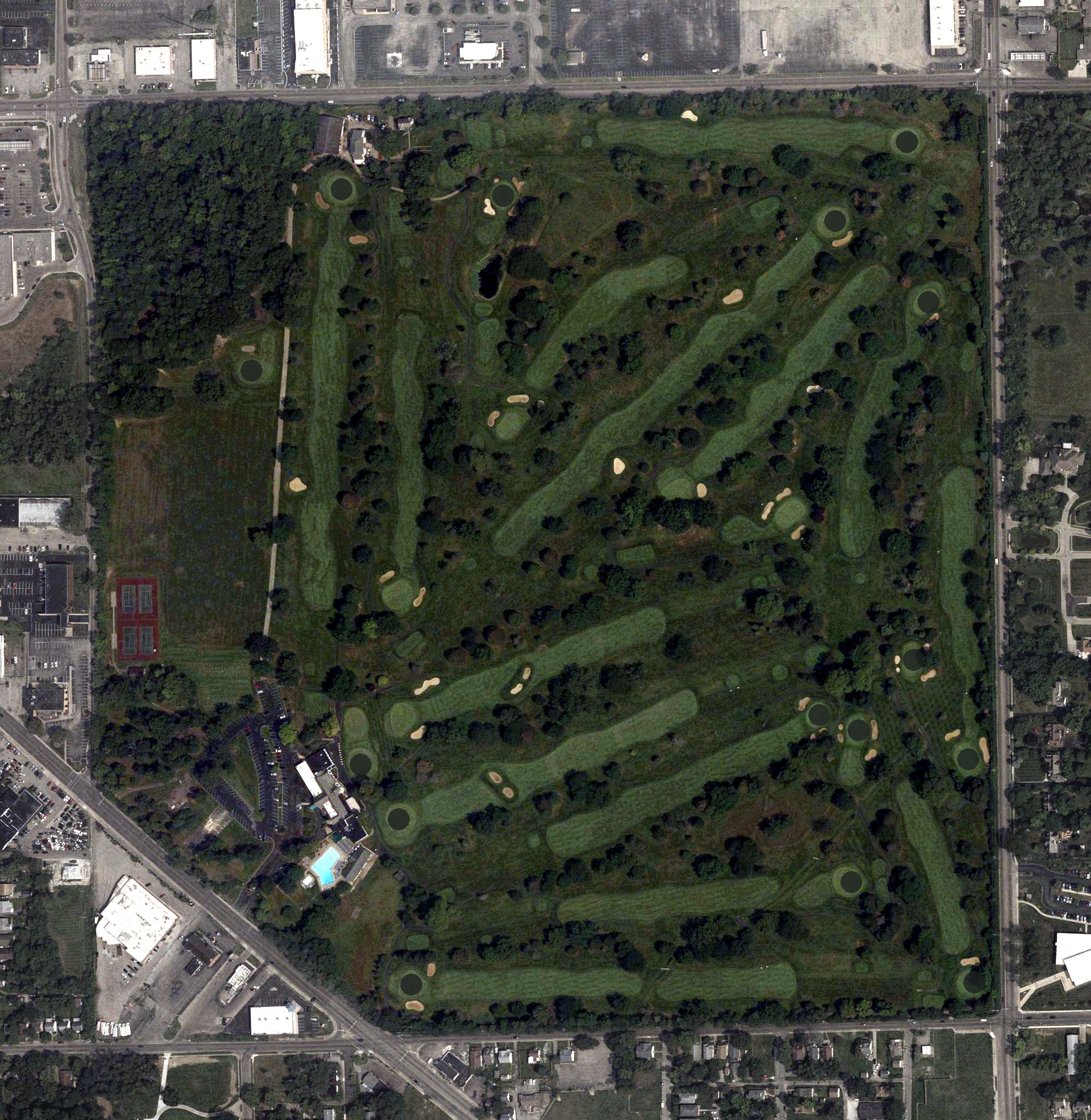 Aerial view of Miami Valley Golf Club, OH