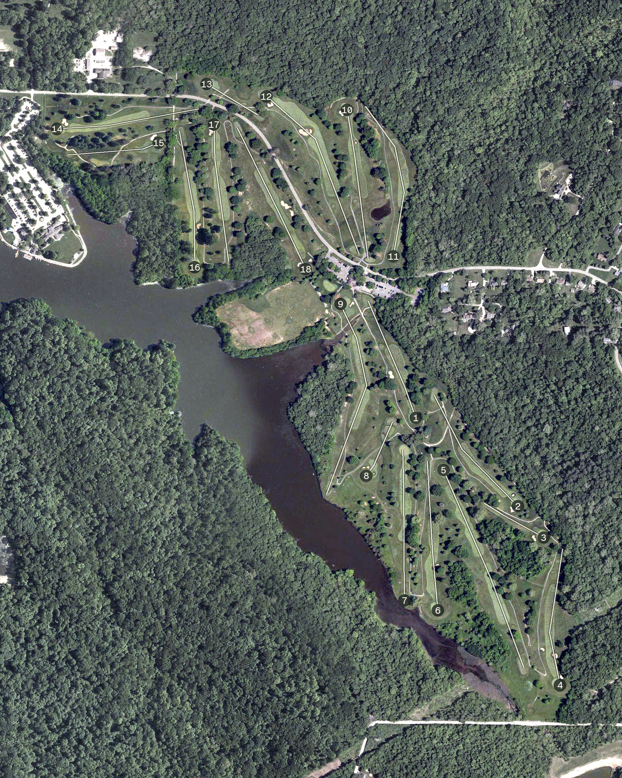Aerial view of Miami Whitewater Forest Golf Course, OH