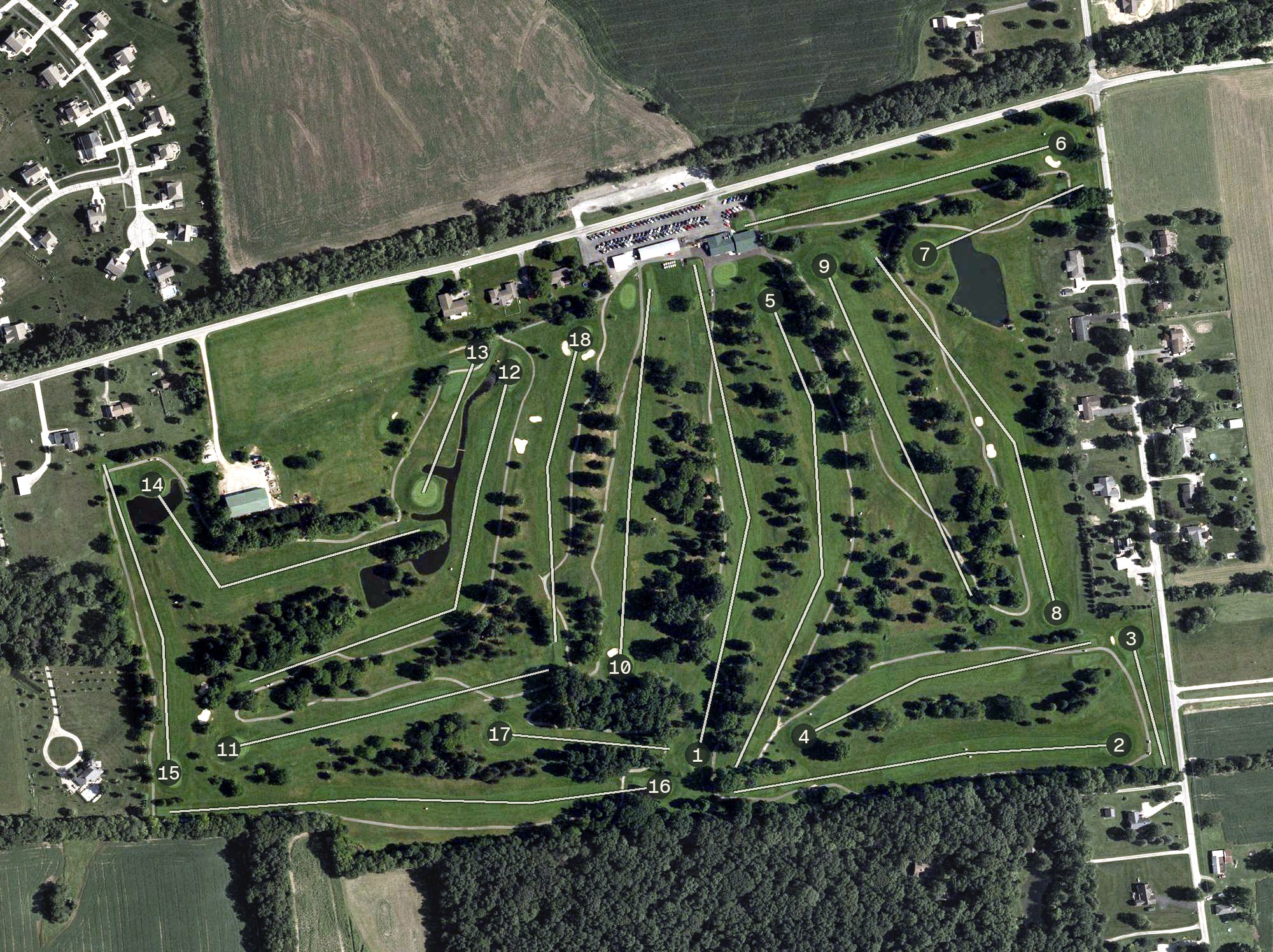 Aerial view of Mill Creek Golf Club, OH
