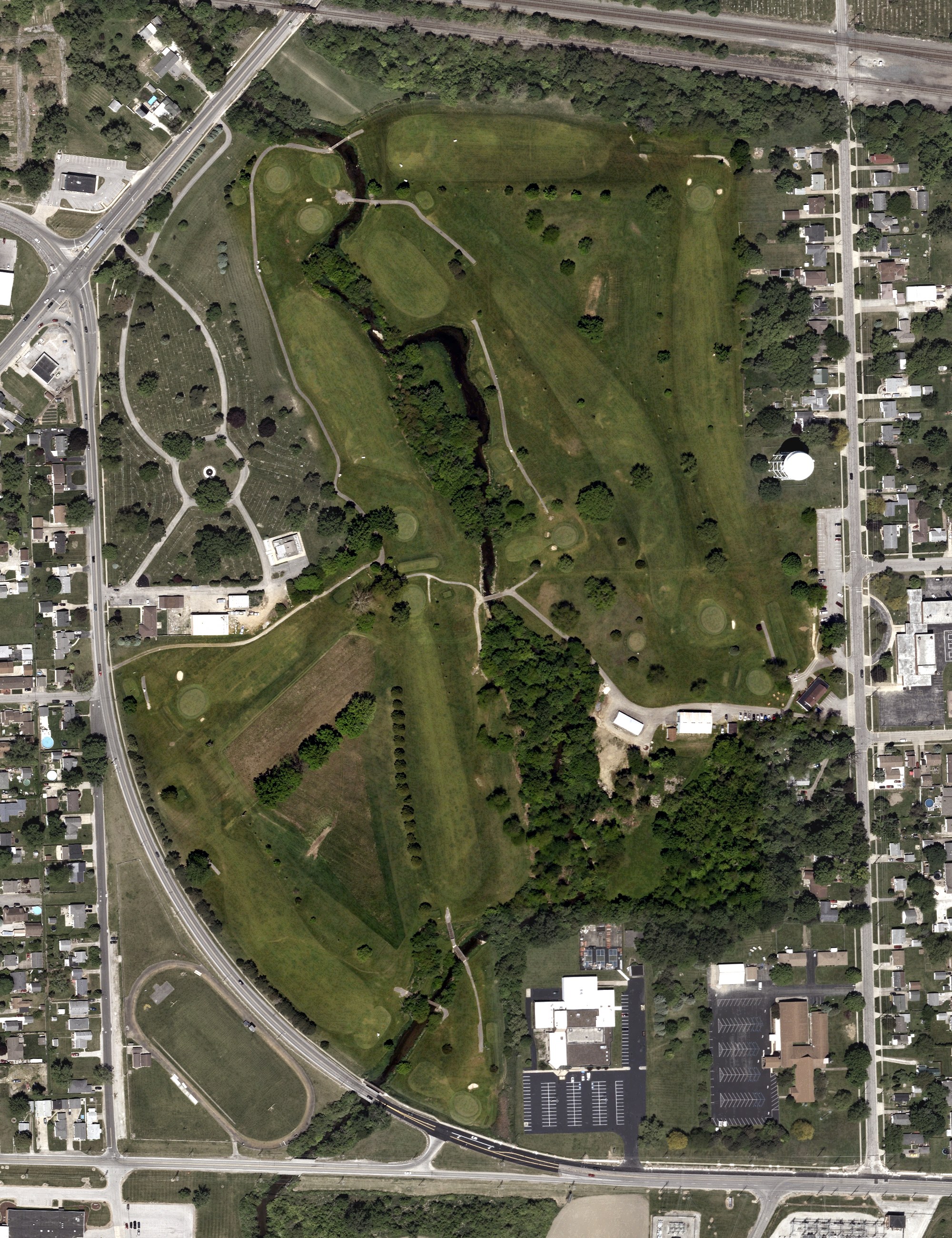 Aerial view of Mills Creek Golf Course, OH