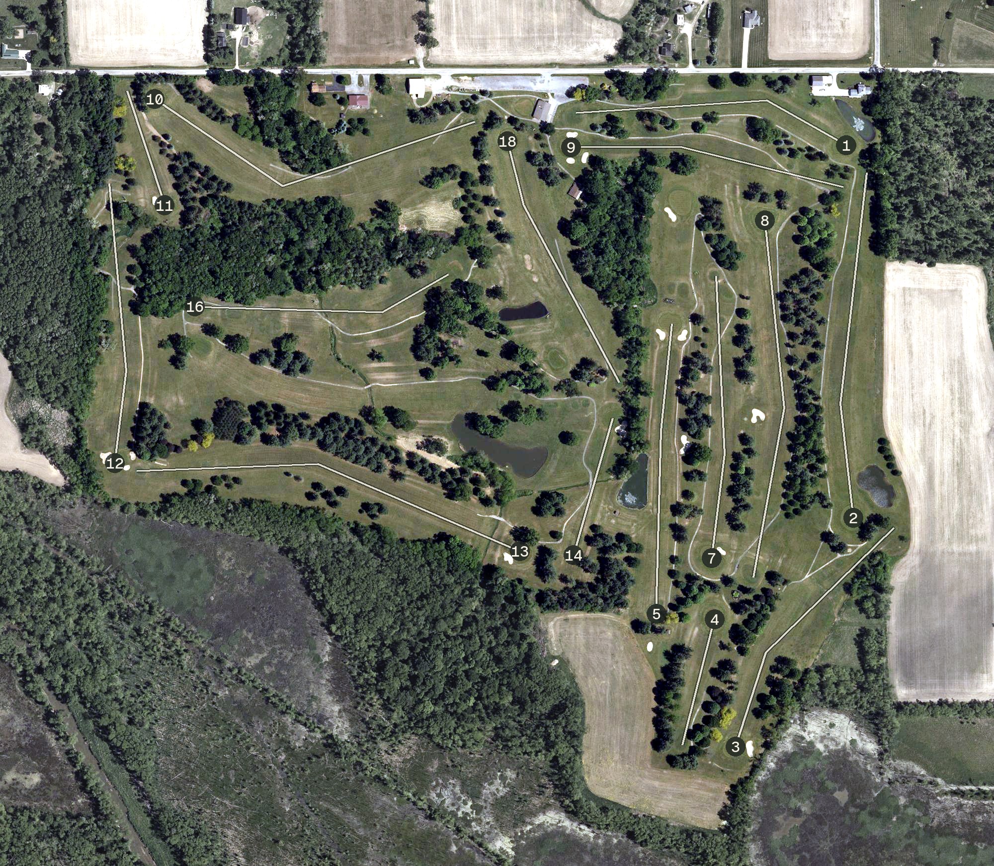 Aerial view of Mohican Hills Golf Club, OH