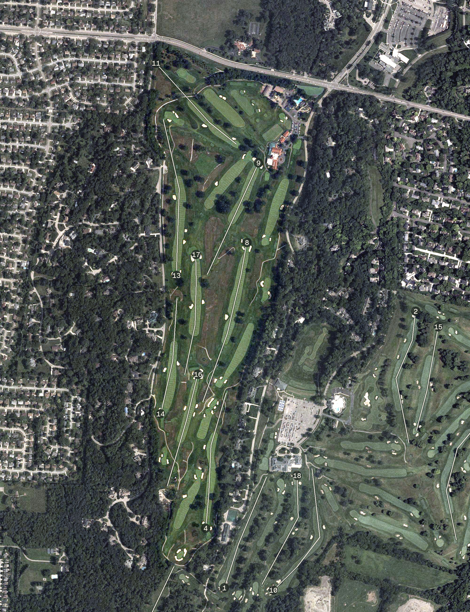 Aerial view of Moraine Country Club, OH