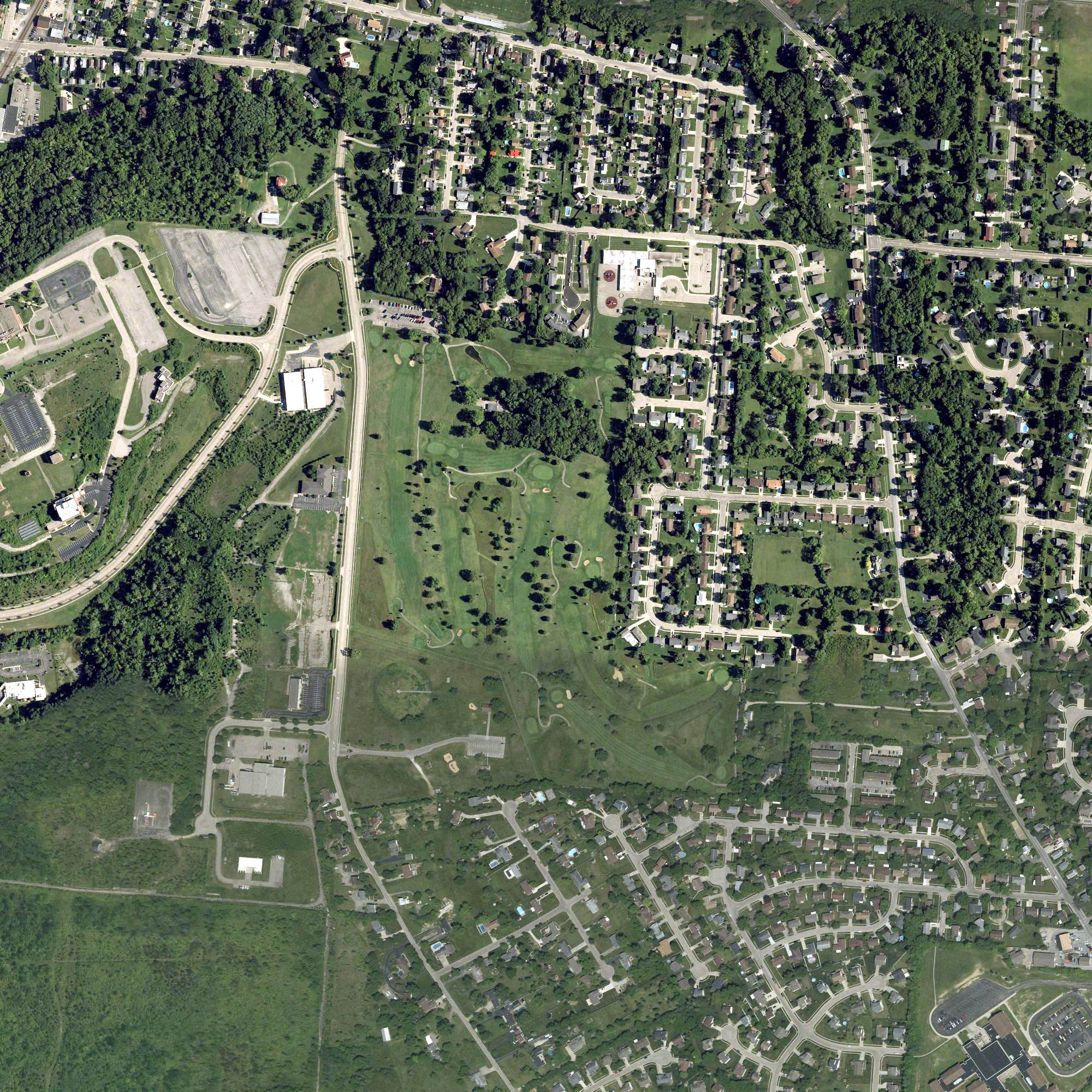 Aerial view of Mound Golf Course, OH