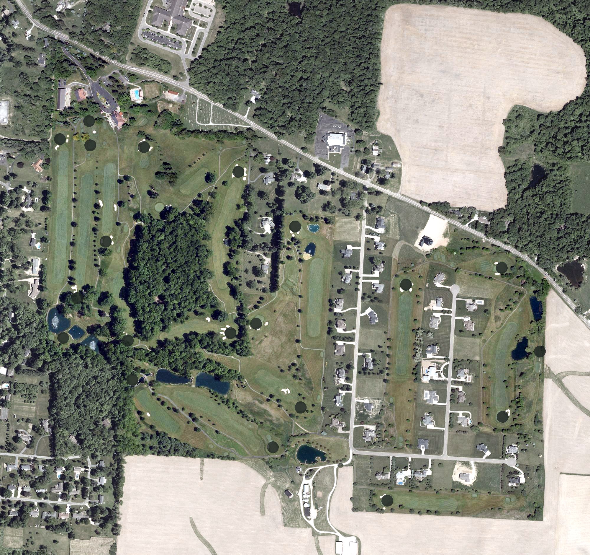 Aerial view of Mount Vernon Country Club, OH