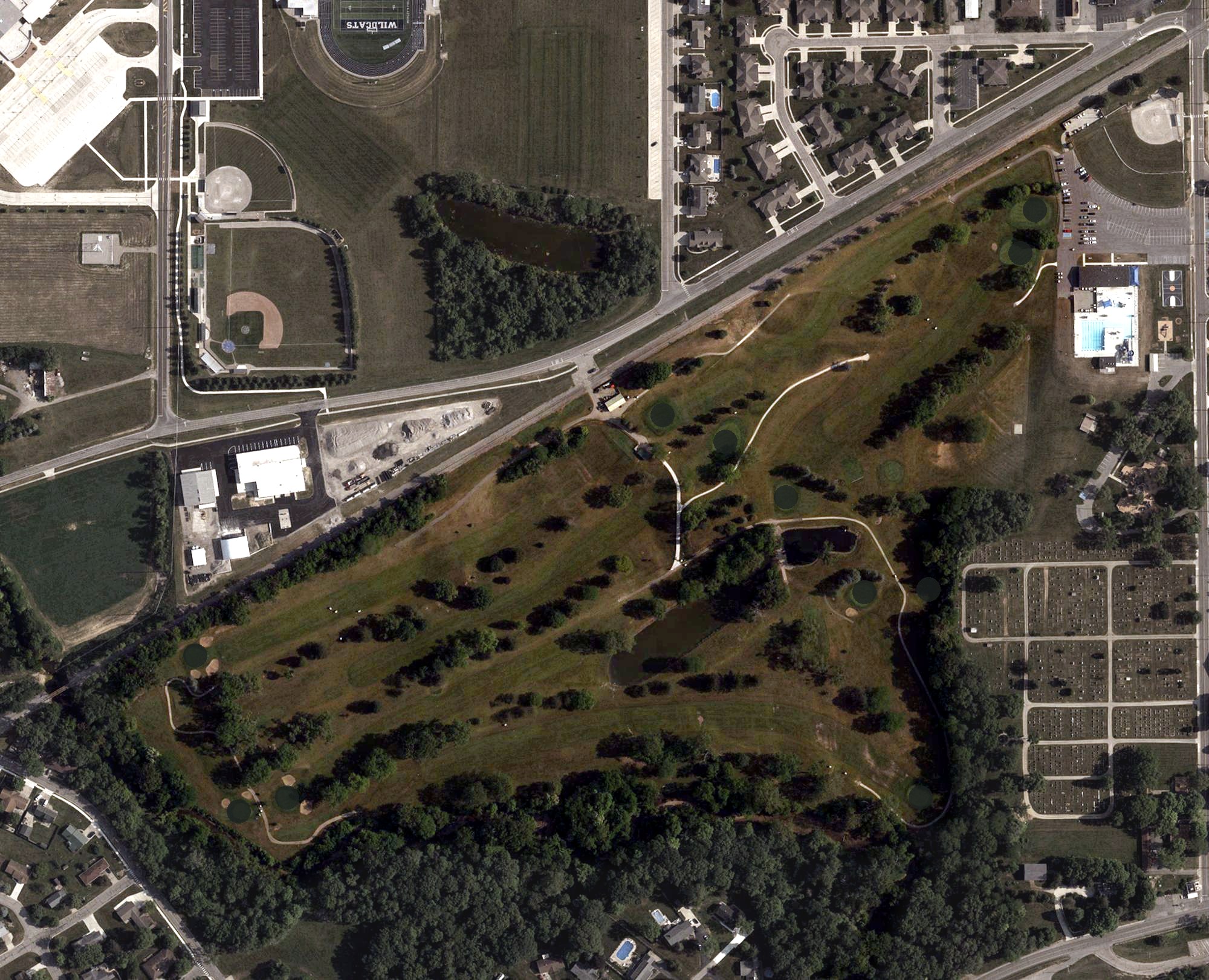 Aerial view of Napoleon Municipal Golf Course, OH