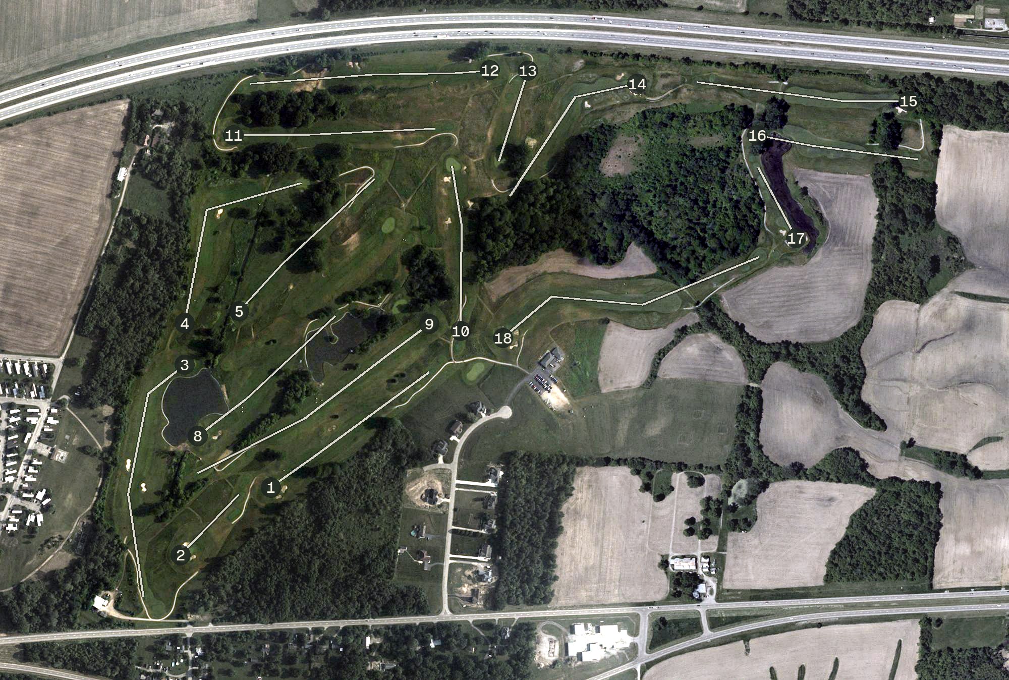 Aerial view of National Golf Links, OH
