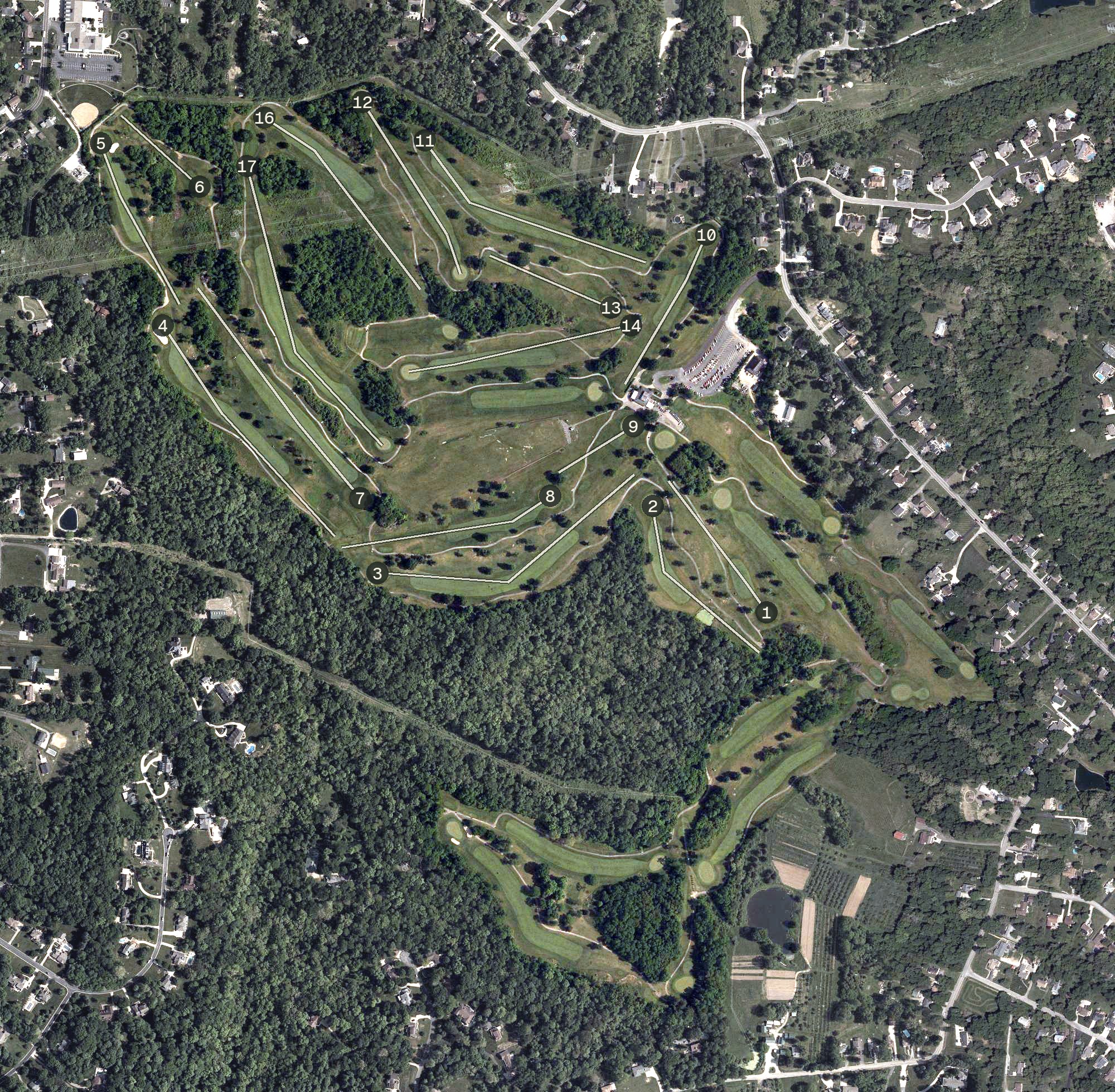 Aerial view of Neumann Golf Course, OH