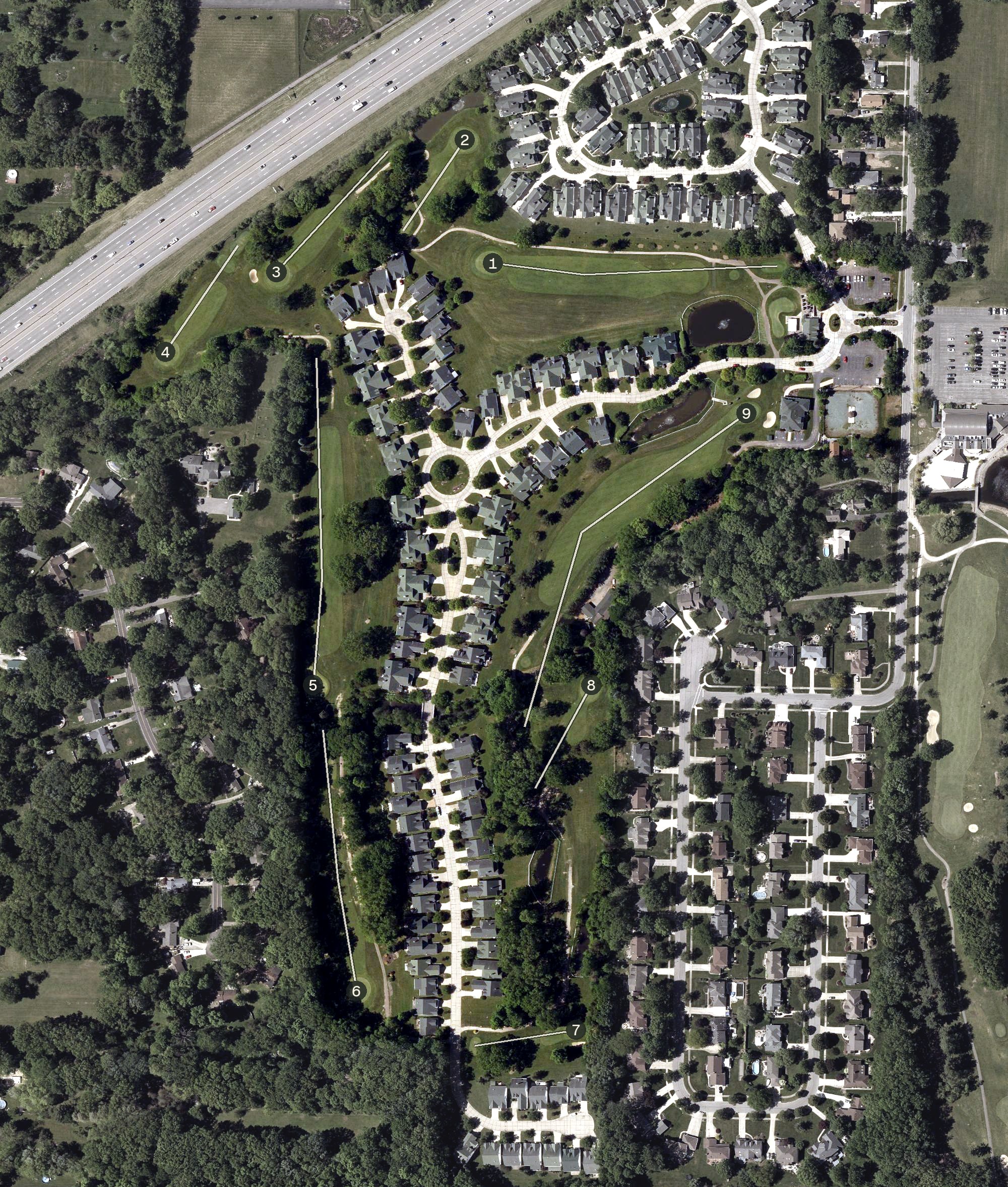 Aerial view of North Olmsted Golf Club, OH