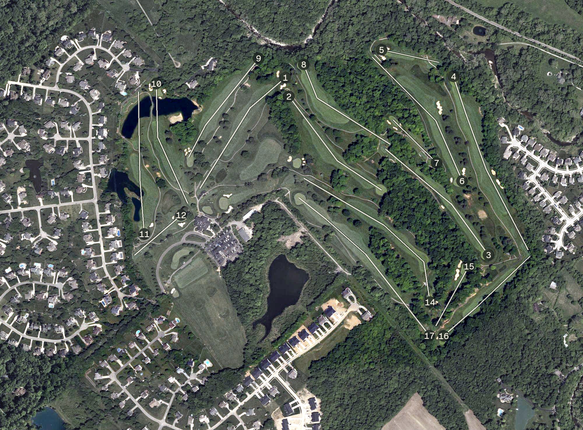 Aerial view of O’Bannon Creek Golf Club, OH