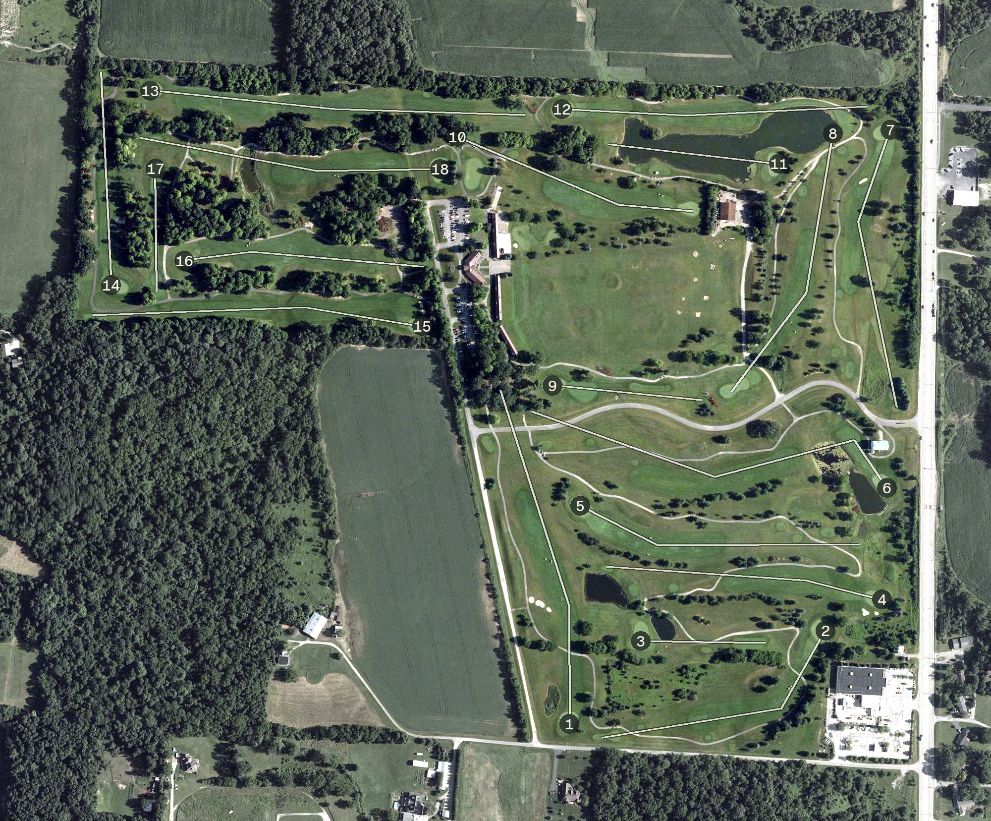 Aerial view of Oakhaven Golf Club, OH