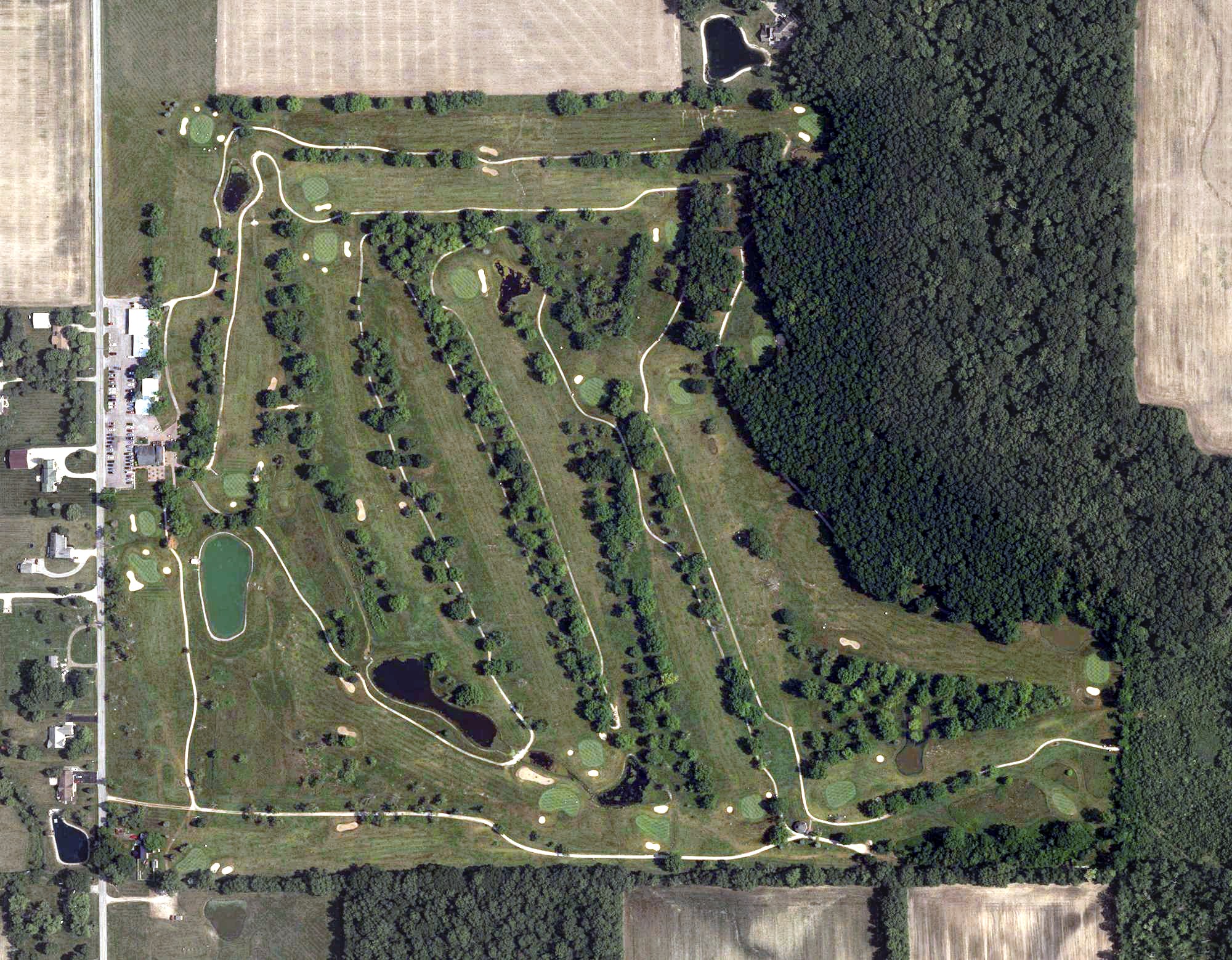Aerial view of Oaks Golf Course, OH