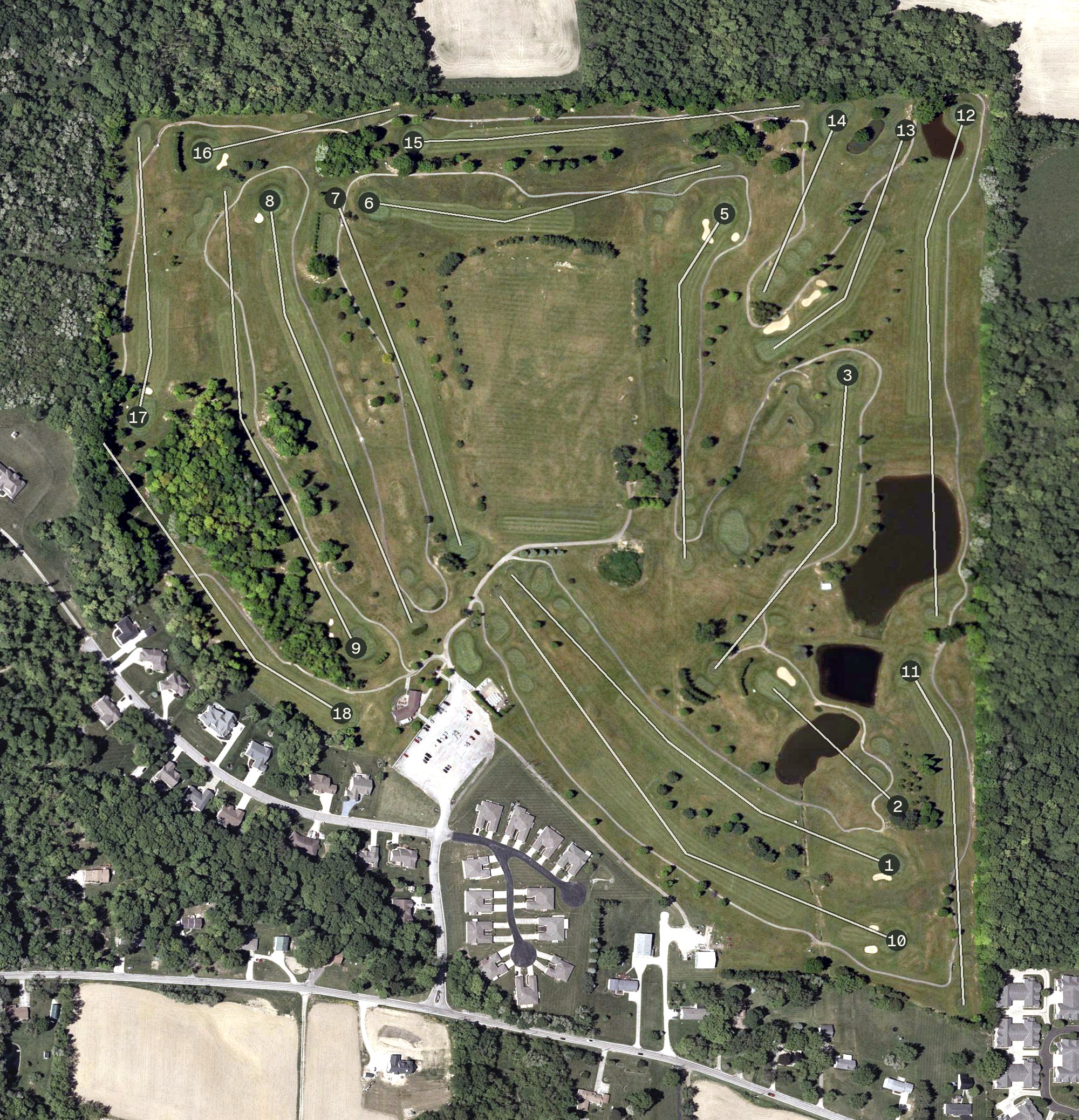 Aerial view of Oaktree Golf Club, OH