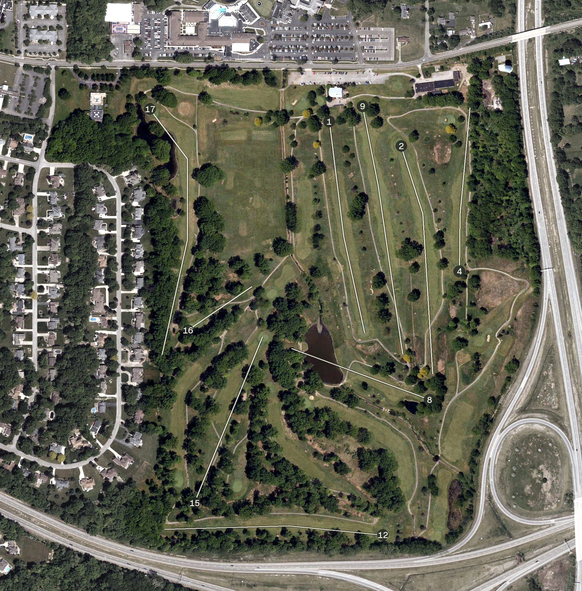 Aerial view of Old Avalon Golf Course, OH
