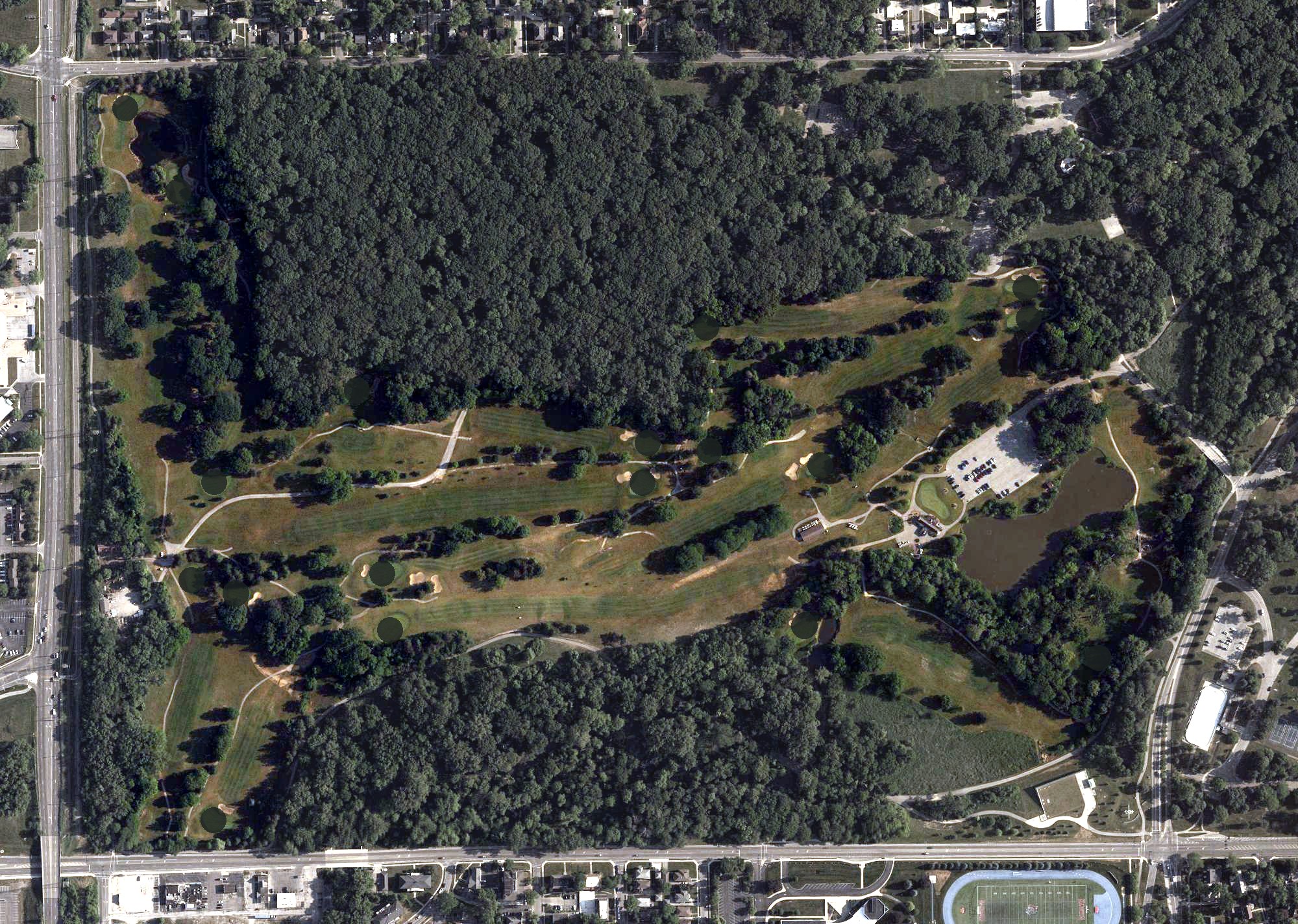 Aerial view of Ottawa Park Golf Course, OH