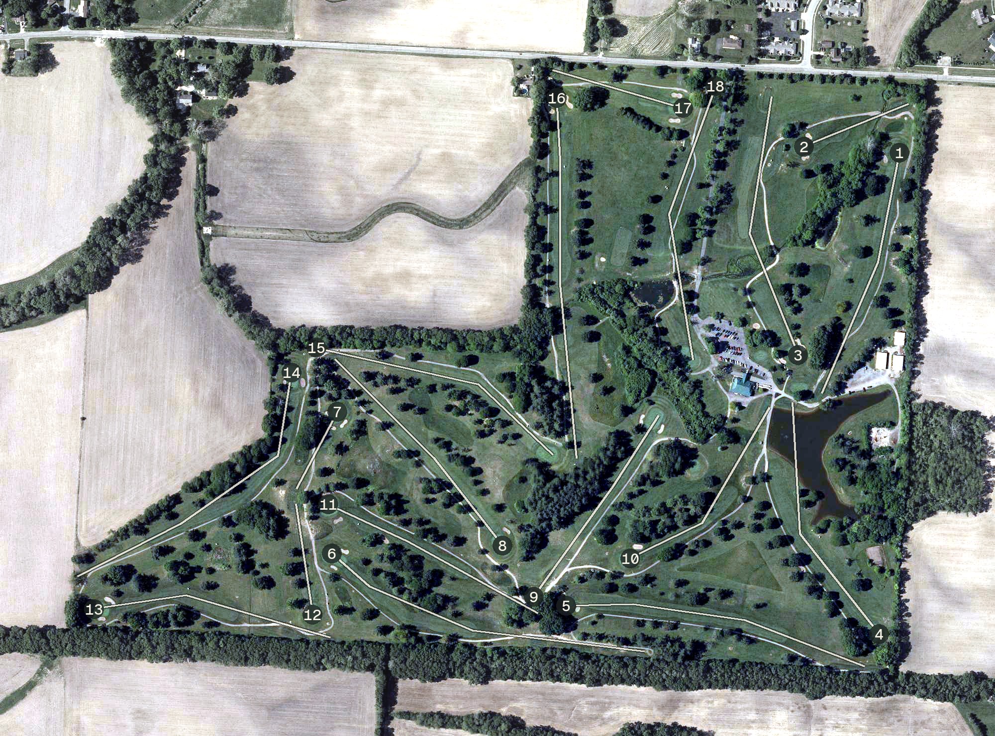 Aerial view of Pickaway Golf Course, OH