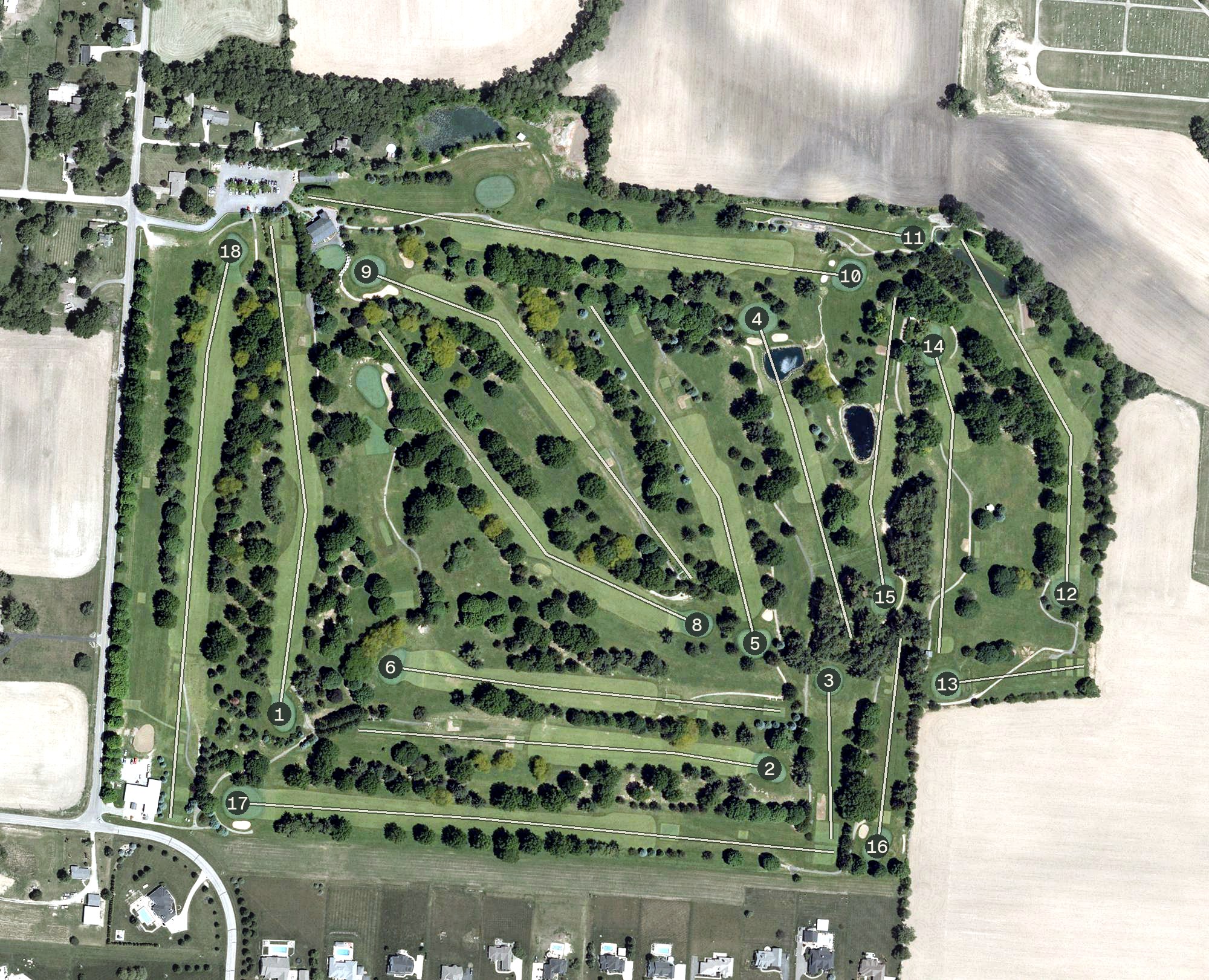 Aerial view of Pine Hill Golf Course, OH