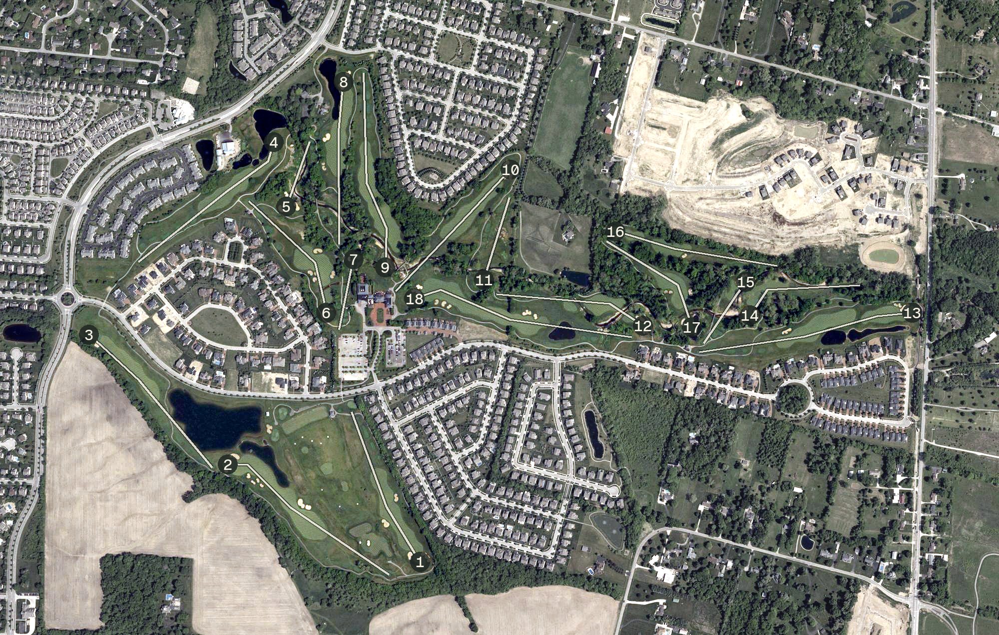 Aerial view of Pinnacle Golf Club, OH