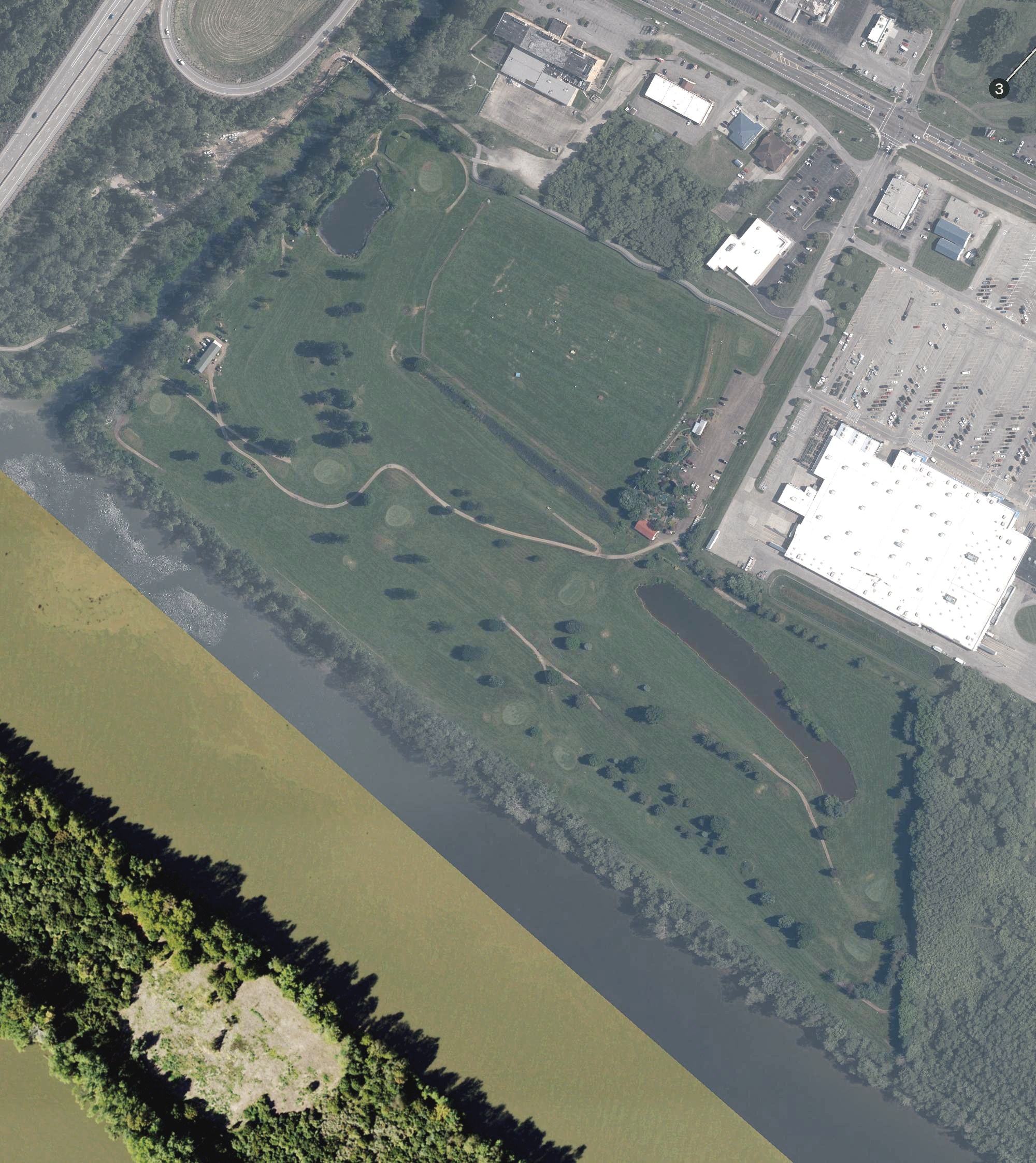 Aerial view of Pioneer Family Golf Center, OH