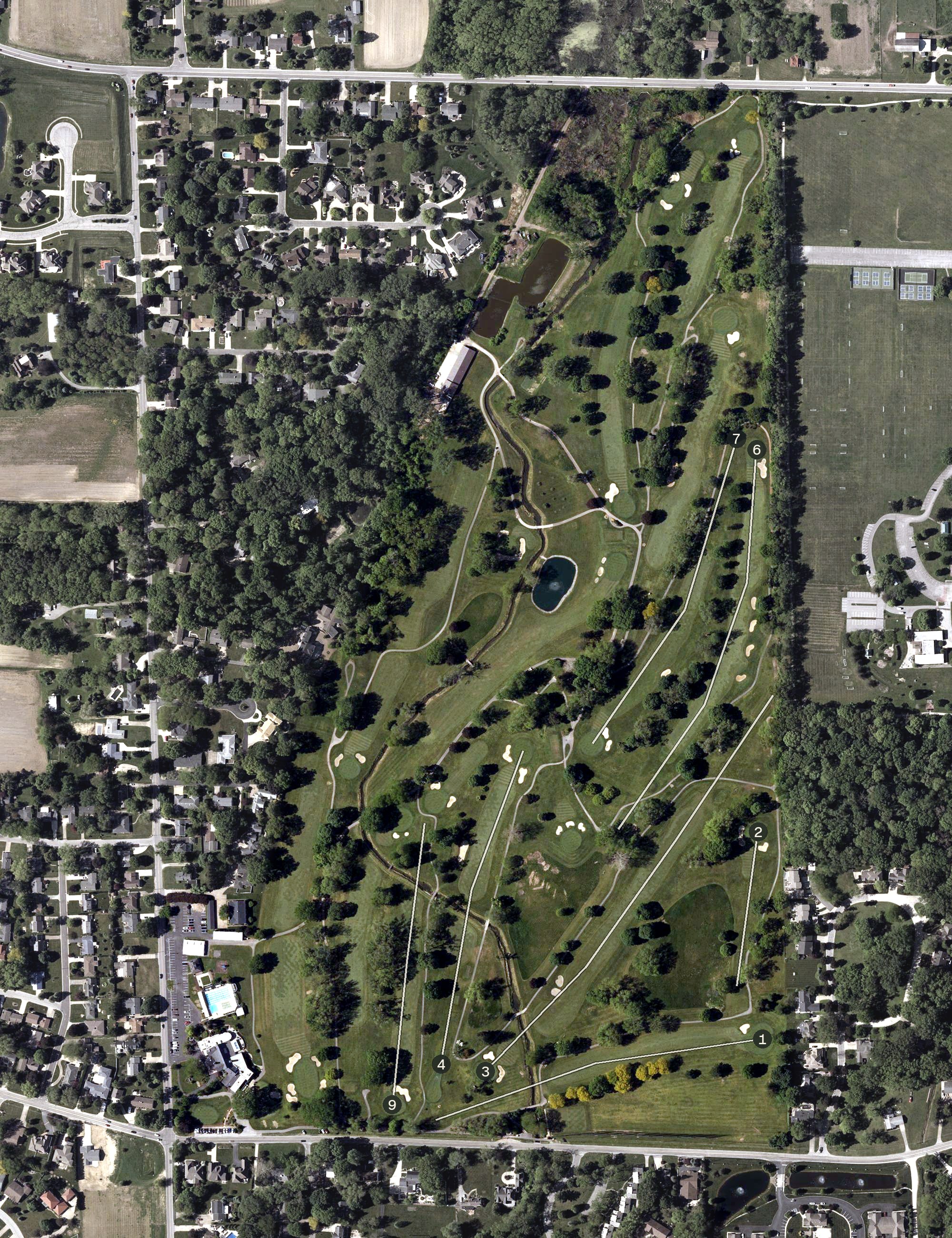 Aerial view of Plum Brook Country Club, OH