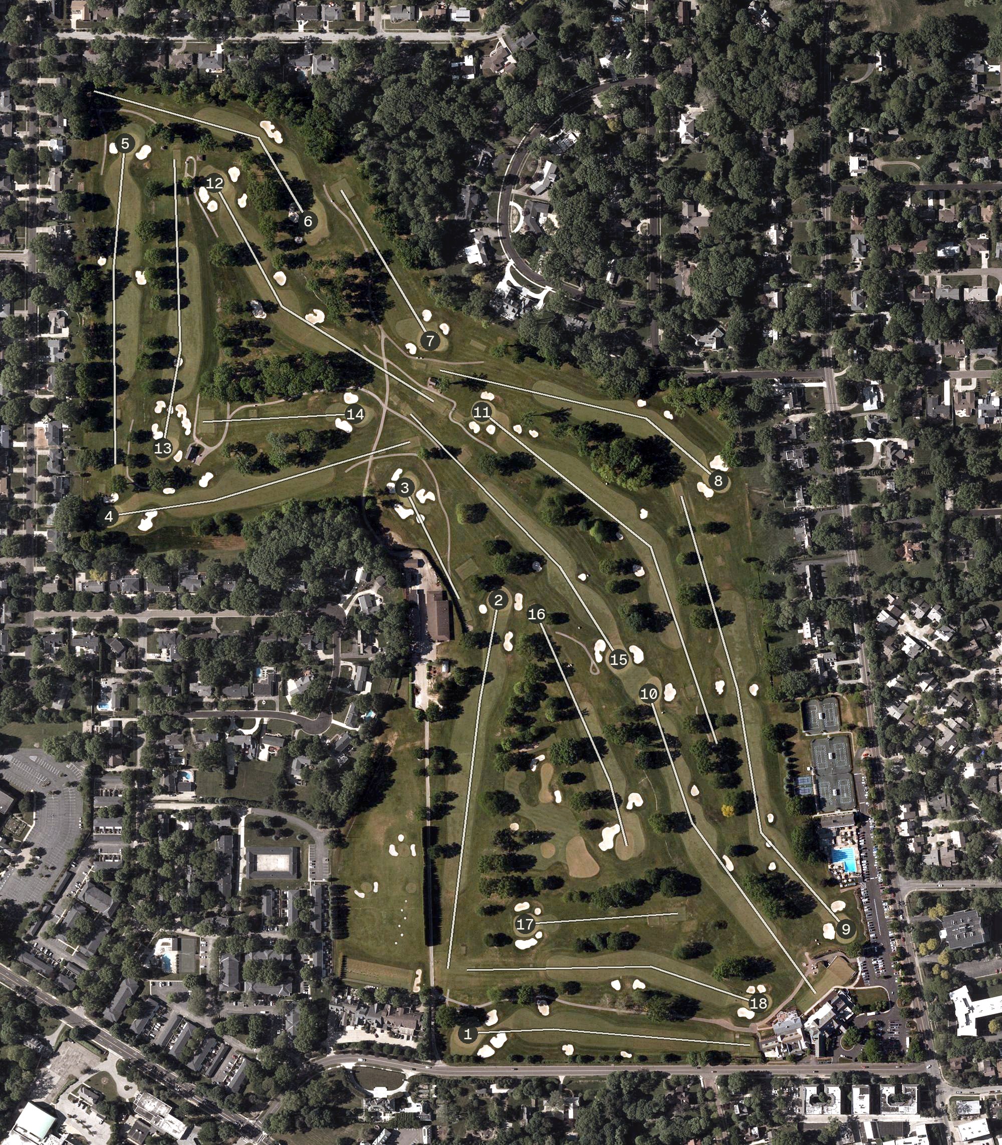 Aerial view of Portage Country Club, OH