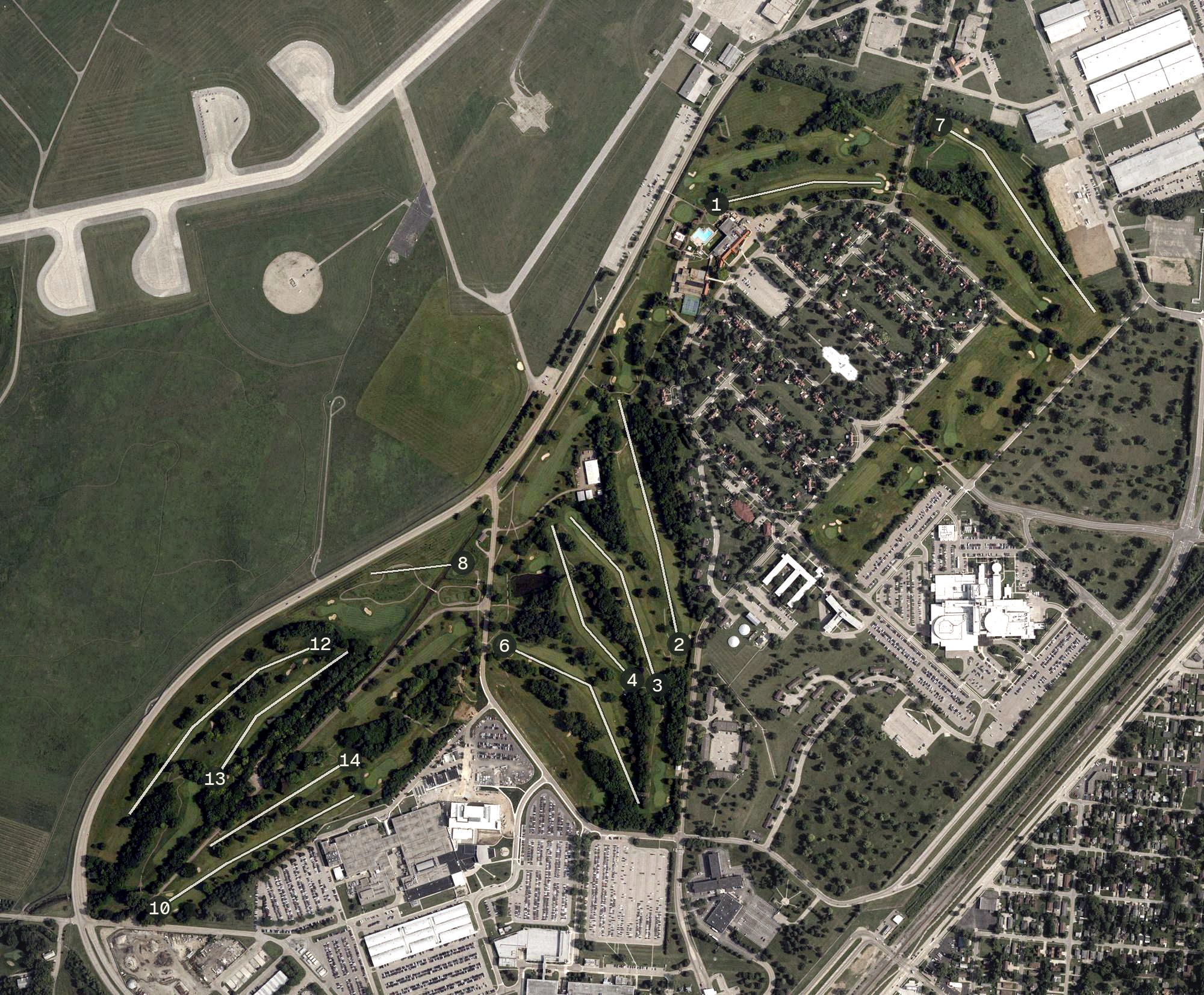 Aerial view of Prairie Trace Golf Club, OH