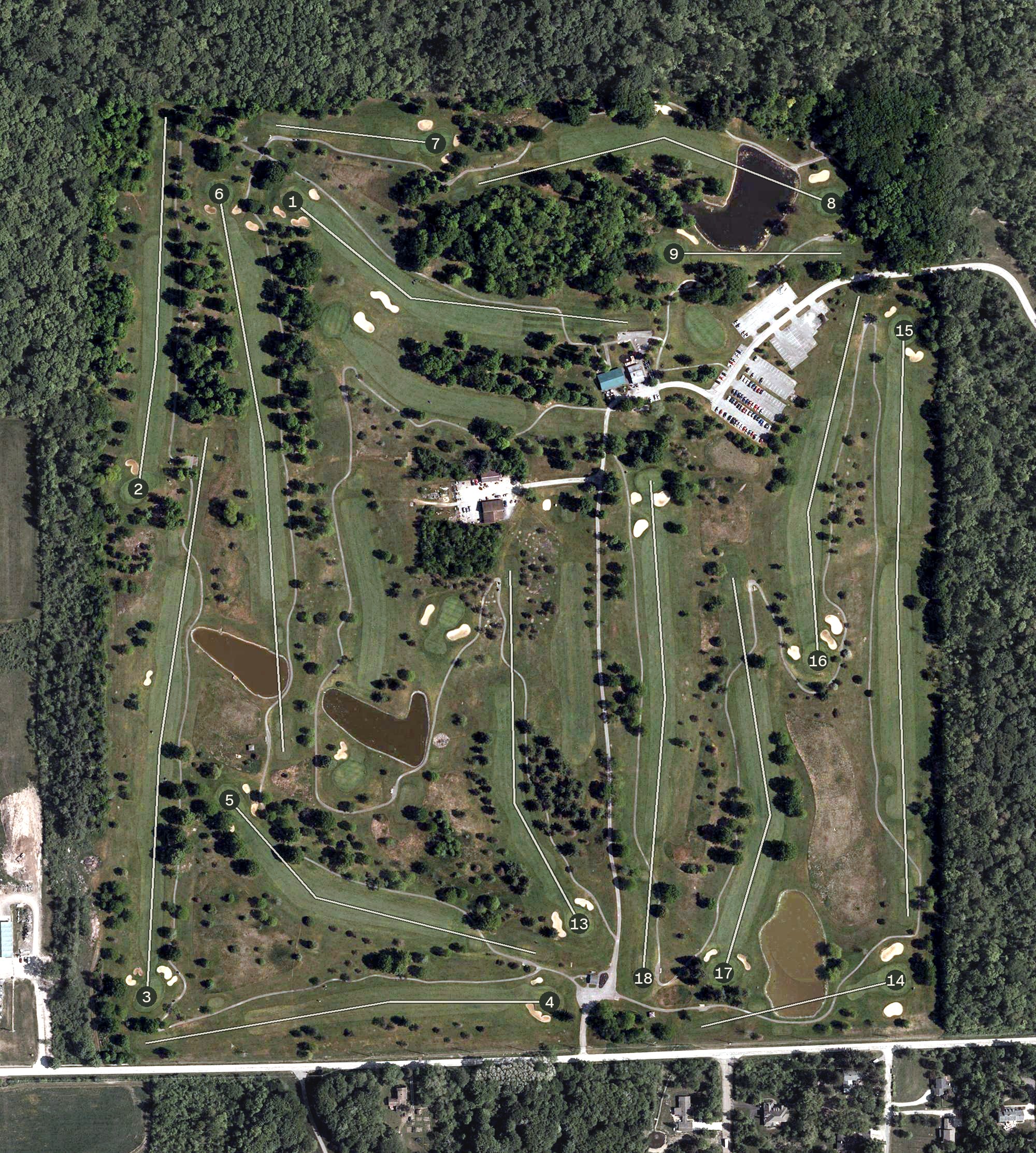 Aerial view of Punderson Golf Course, OH