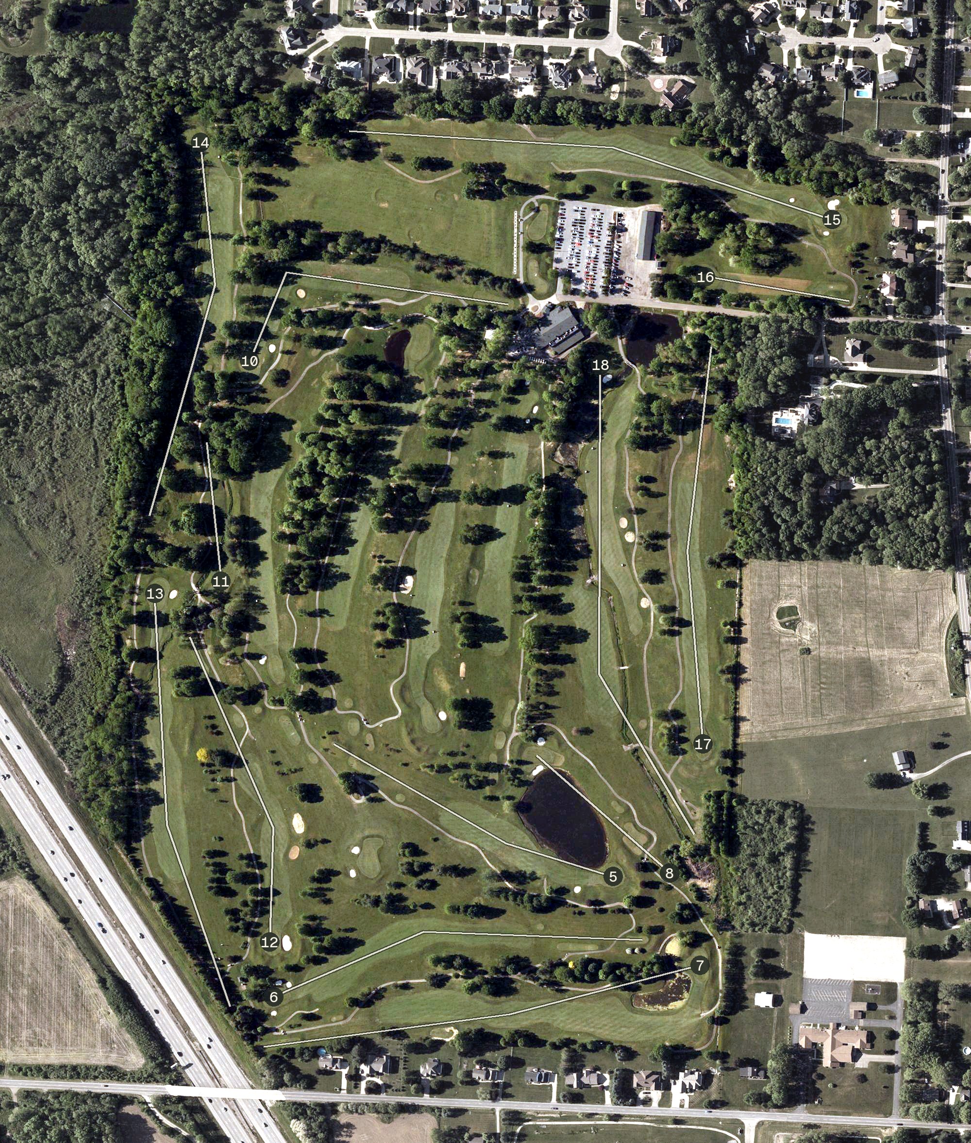 Aerial view of Raintree Golf & Event Center, OH