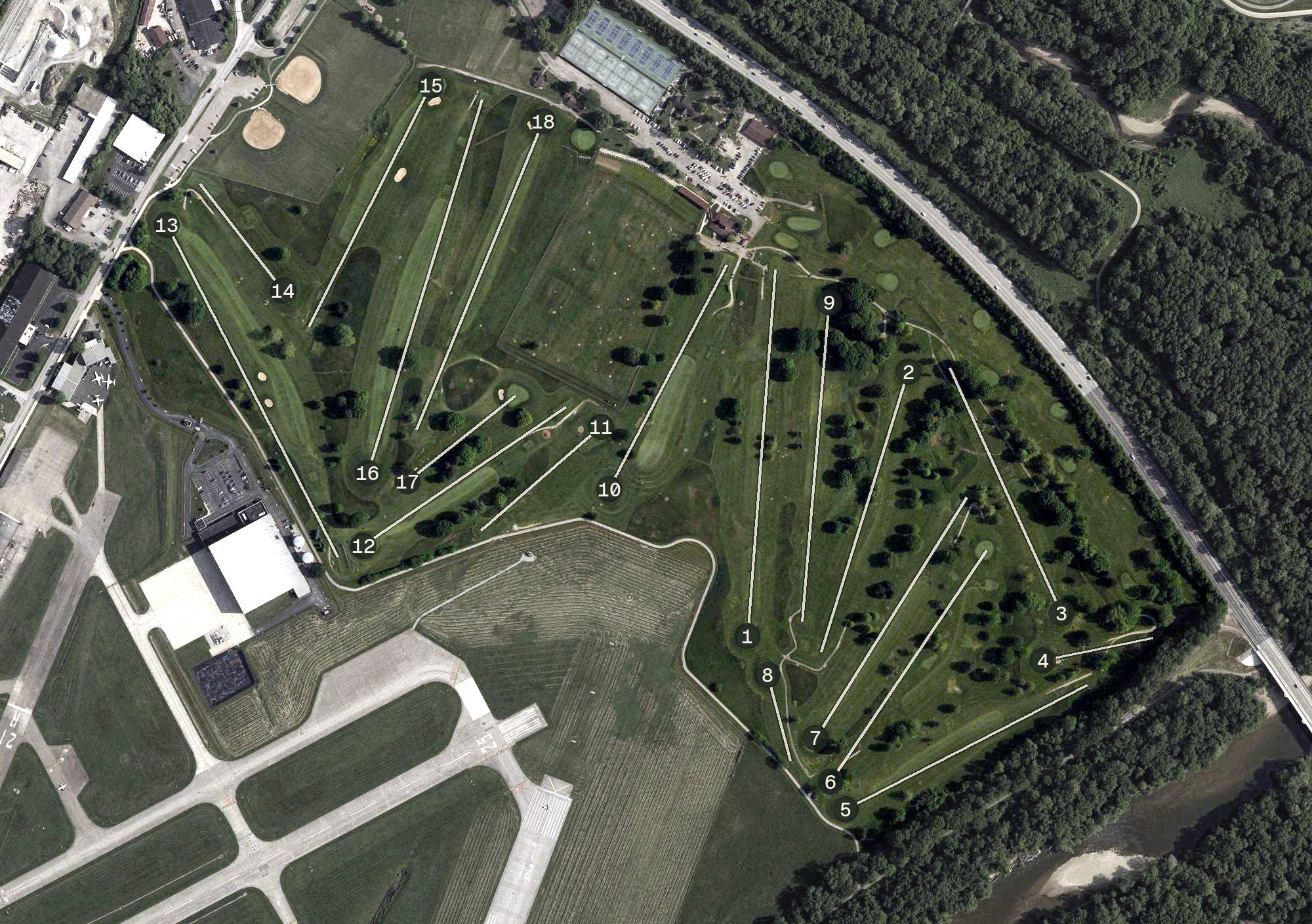 Aerial view of Reeves Golf Course, OH