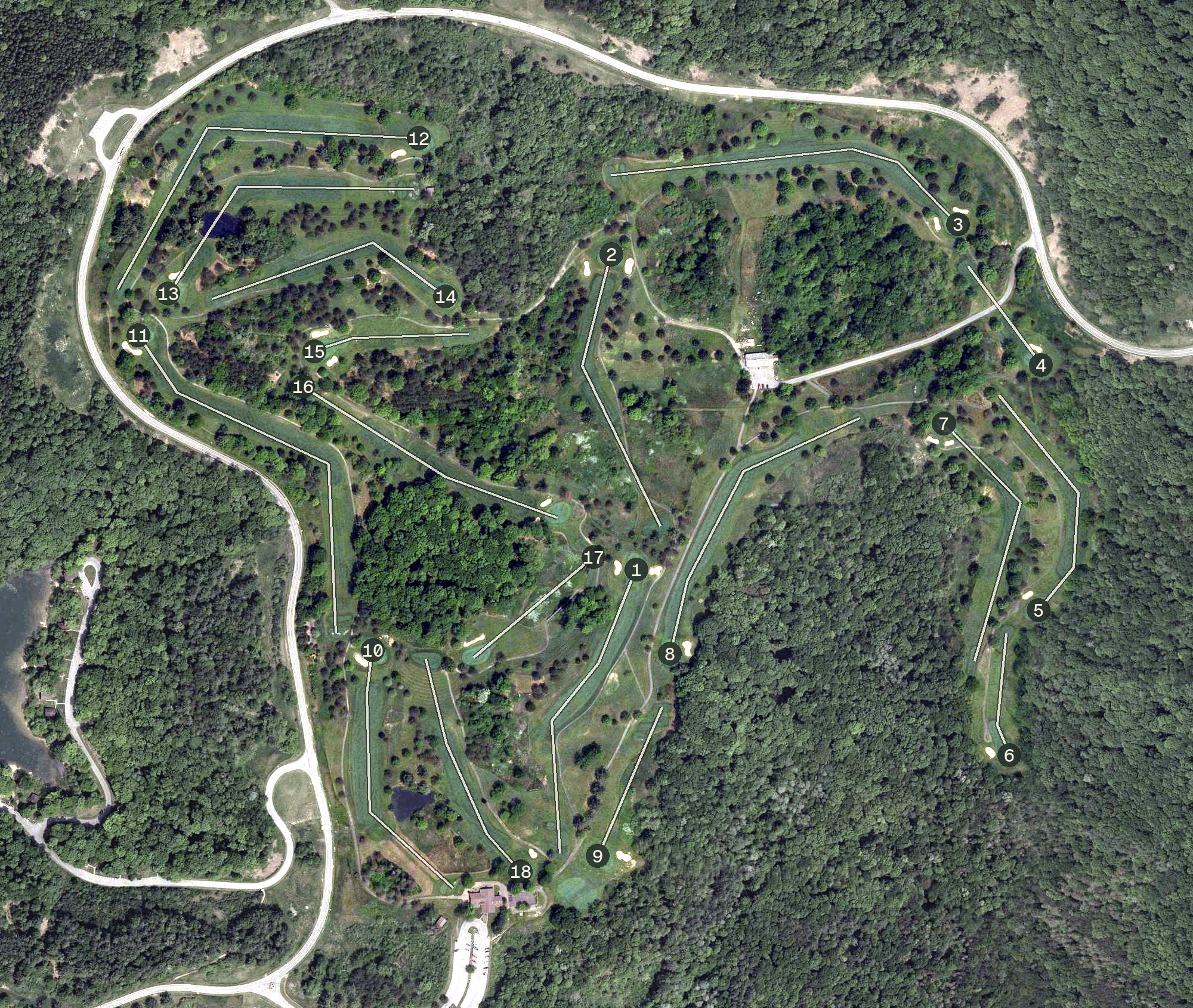 Aerial view of Salt Fork State Park Golf Course, OH