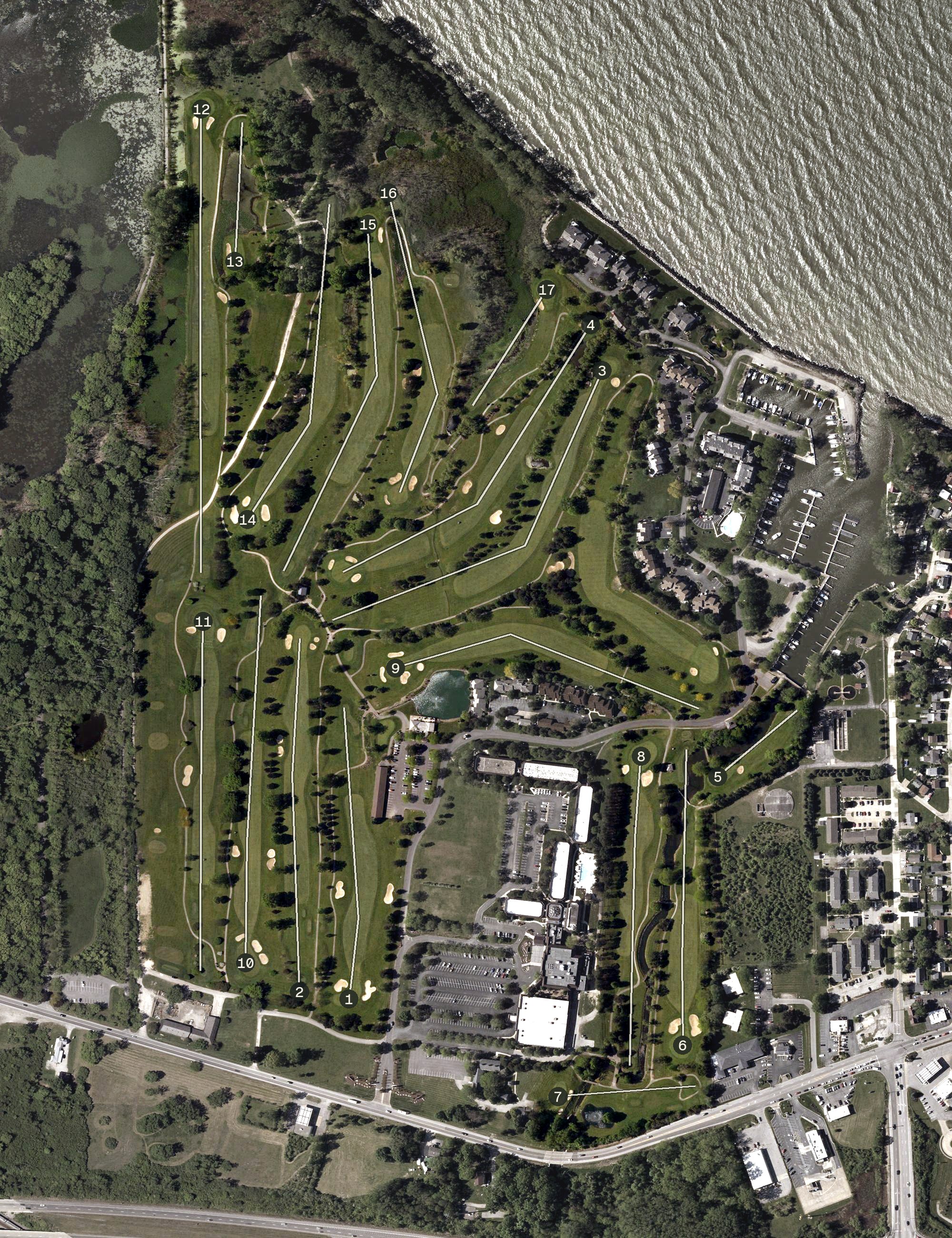 Aerial view of Sawmill Creek Golf Club, OH