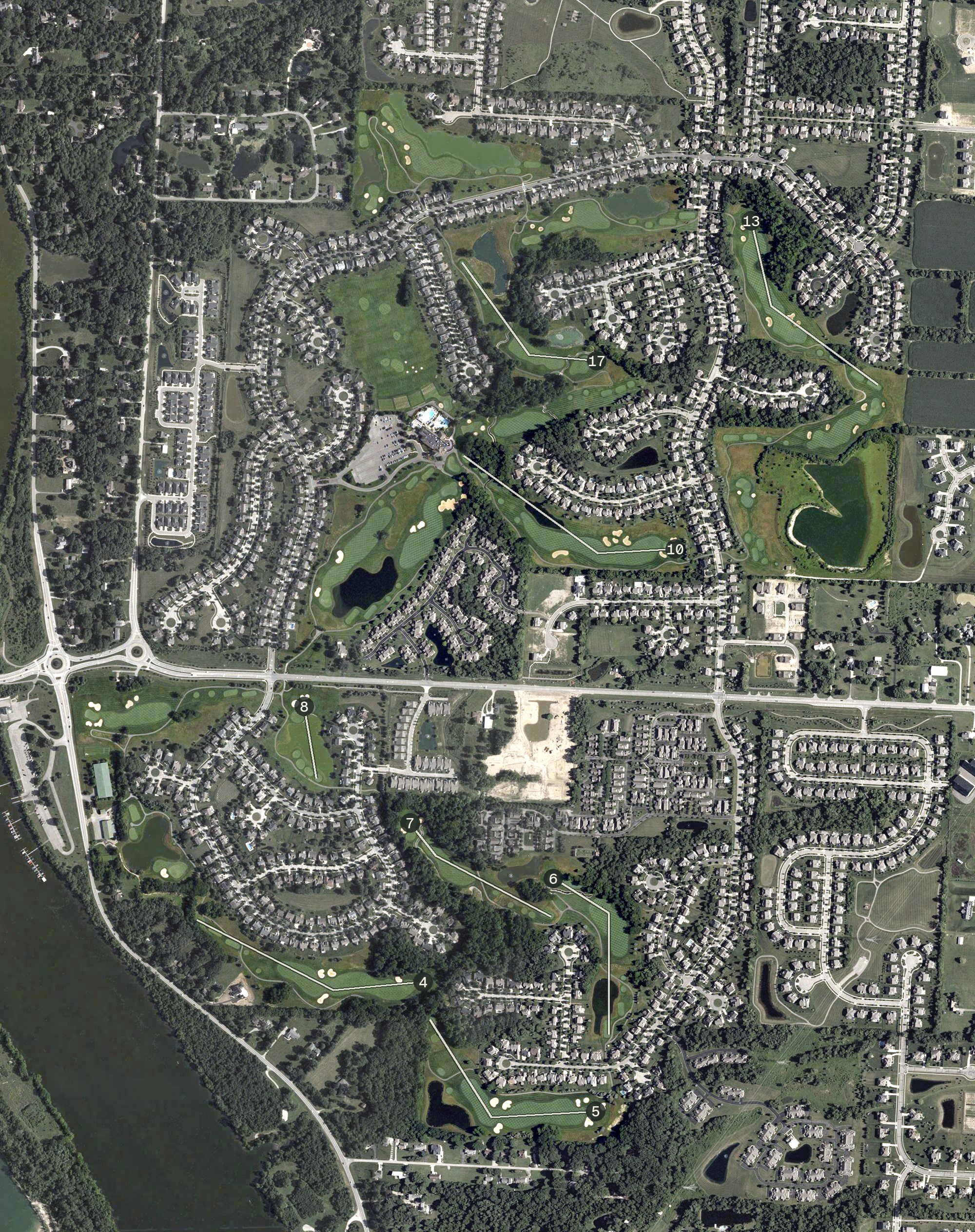 Aerial view of Scioto Reserve Country Club, OH