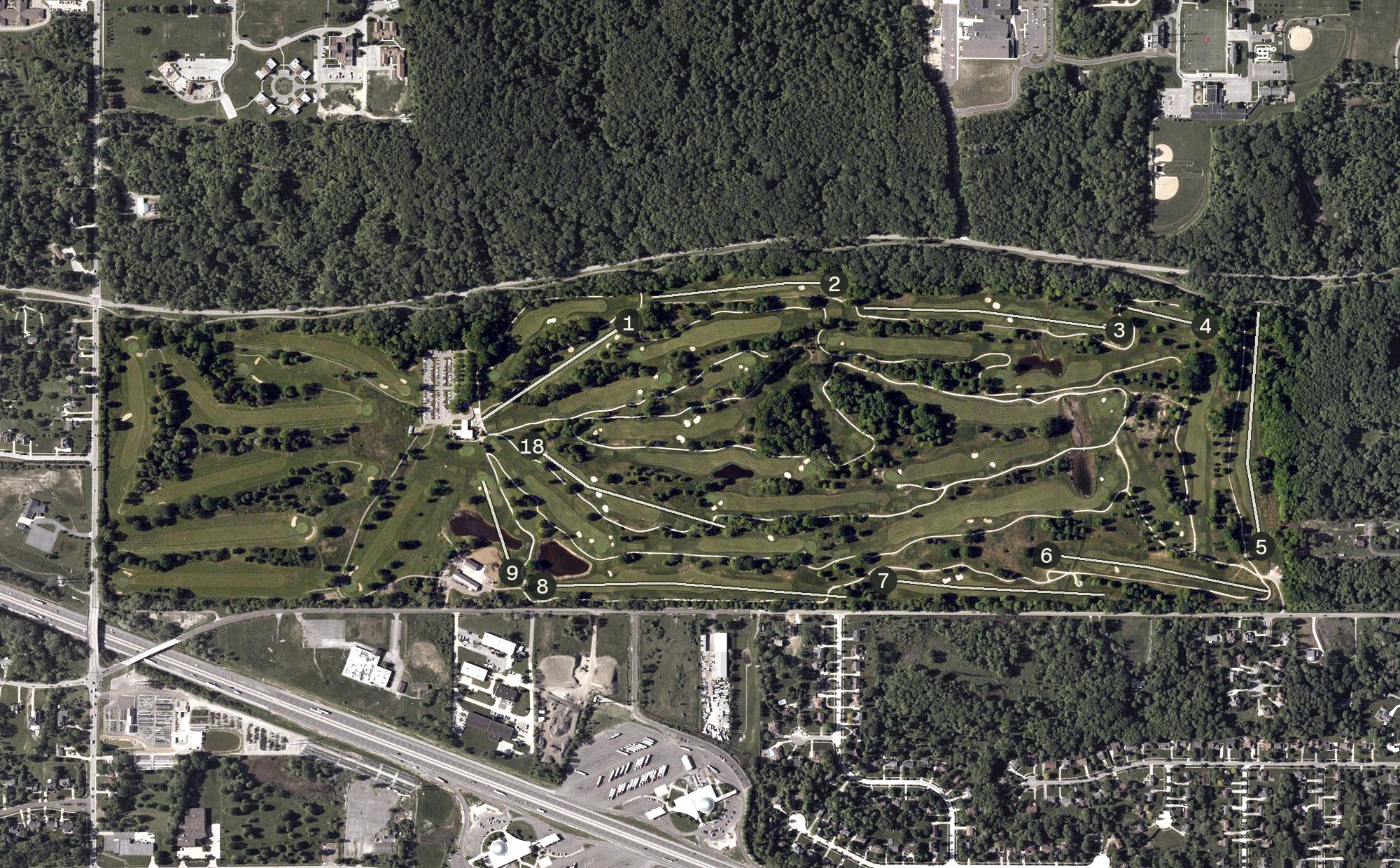 Aerial view of Seneca Golf Course, OH