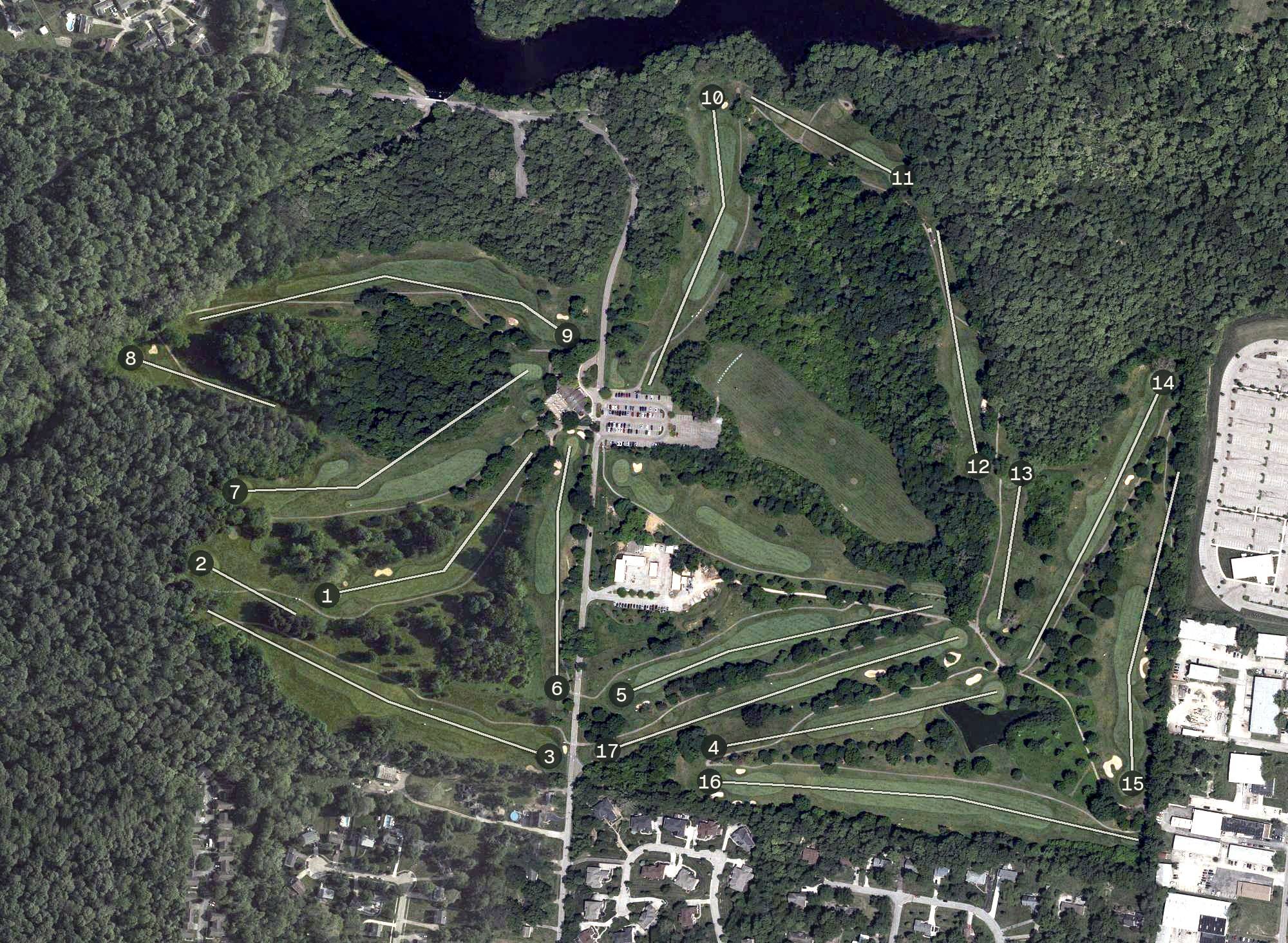Aerial view of Sharon Woods Golf Course, OH