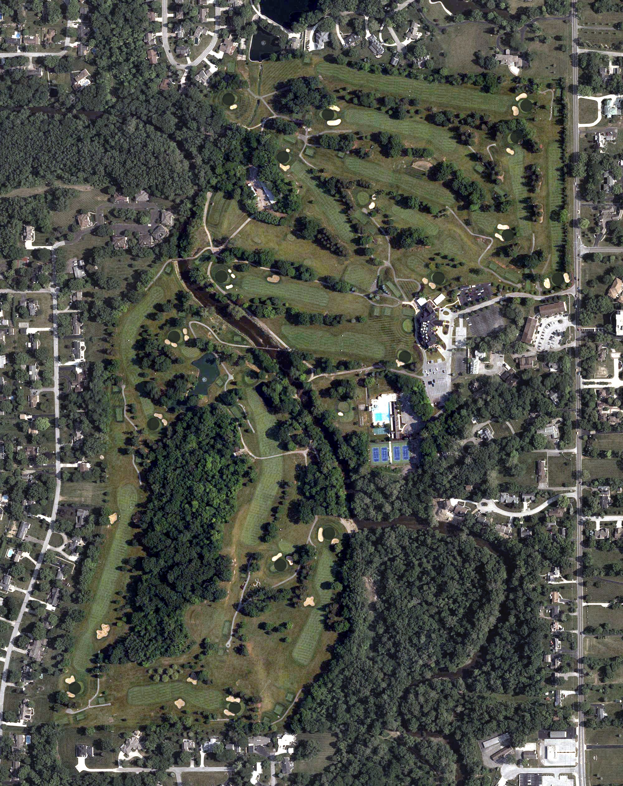Aerial view of Shawnee Country Club, OH