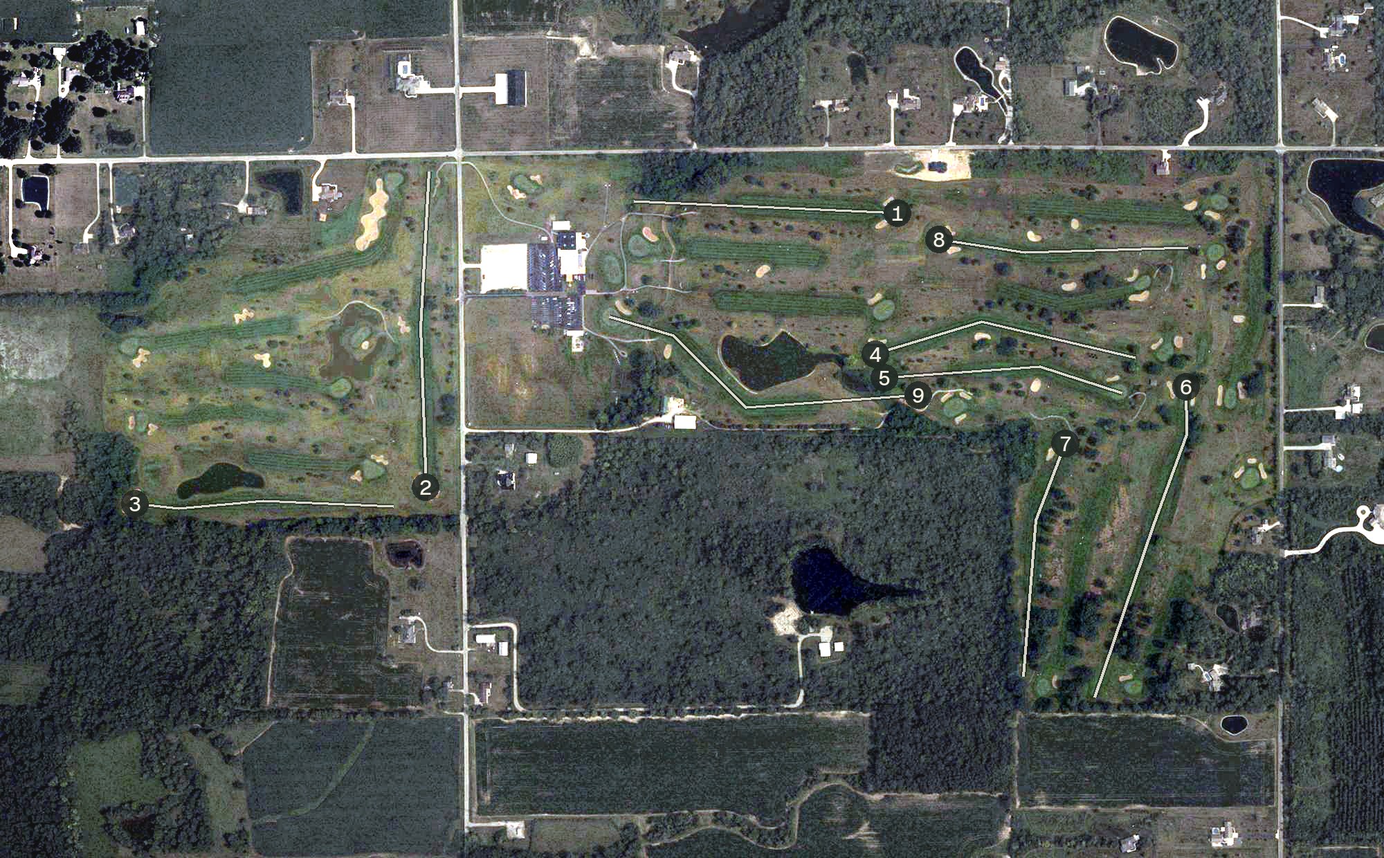 Aerial view of Shelby Oaks Golf Club, OH